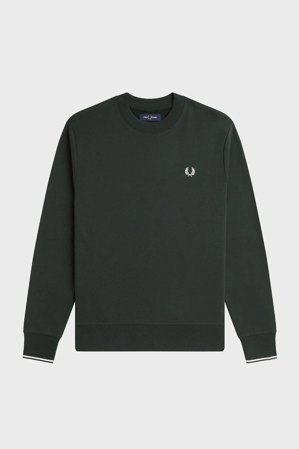 Fred Perry % 100 Pamuk Regular Fit Bisiklet Yaka Logolu Erkek Sweat M7535 T50 YEŞİL - 6