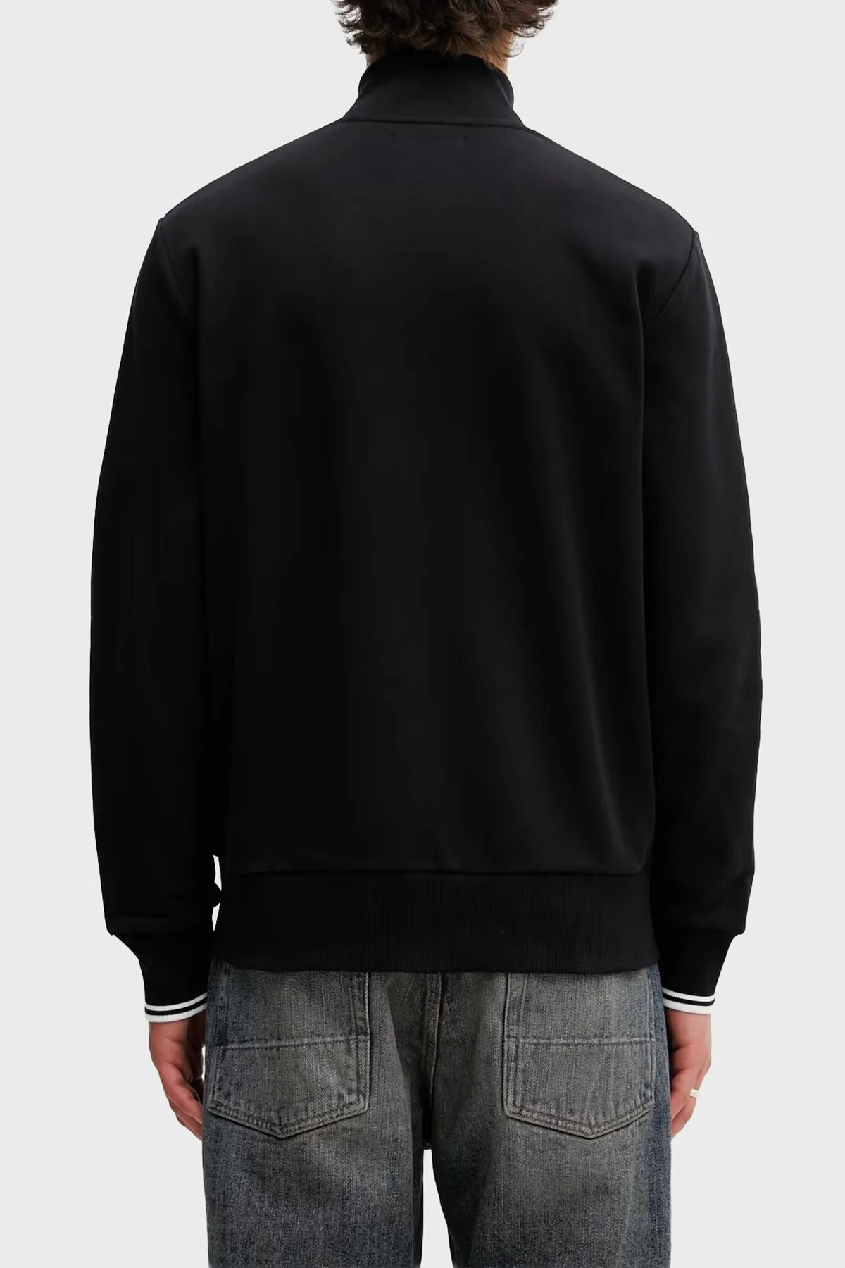 Fred Perry % 100 Pamuk Regular Fit Fermuarlı Erkek Sweat J3340 102 Siyah - 3
