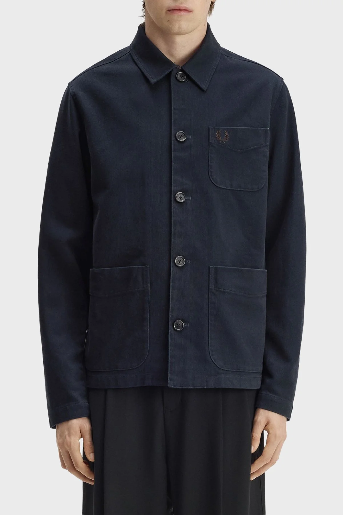 Fred Perry %100 Pamuk Regular Fit Klasik Yaka Erkek Gömlek M1701 608 Lacivert - 1