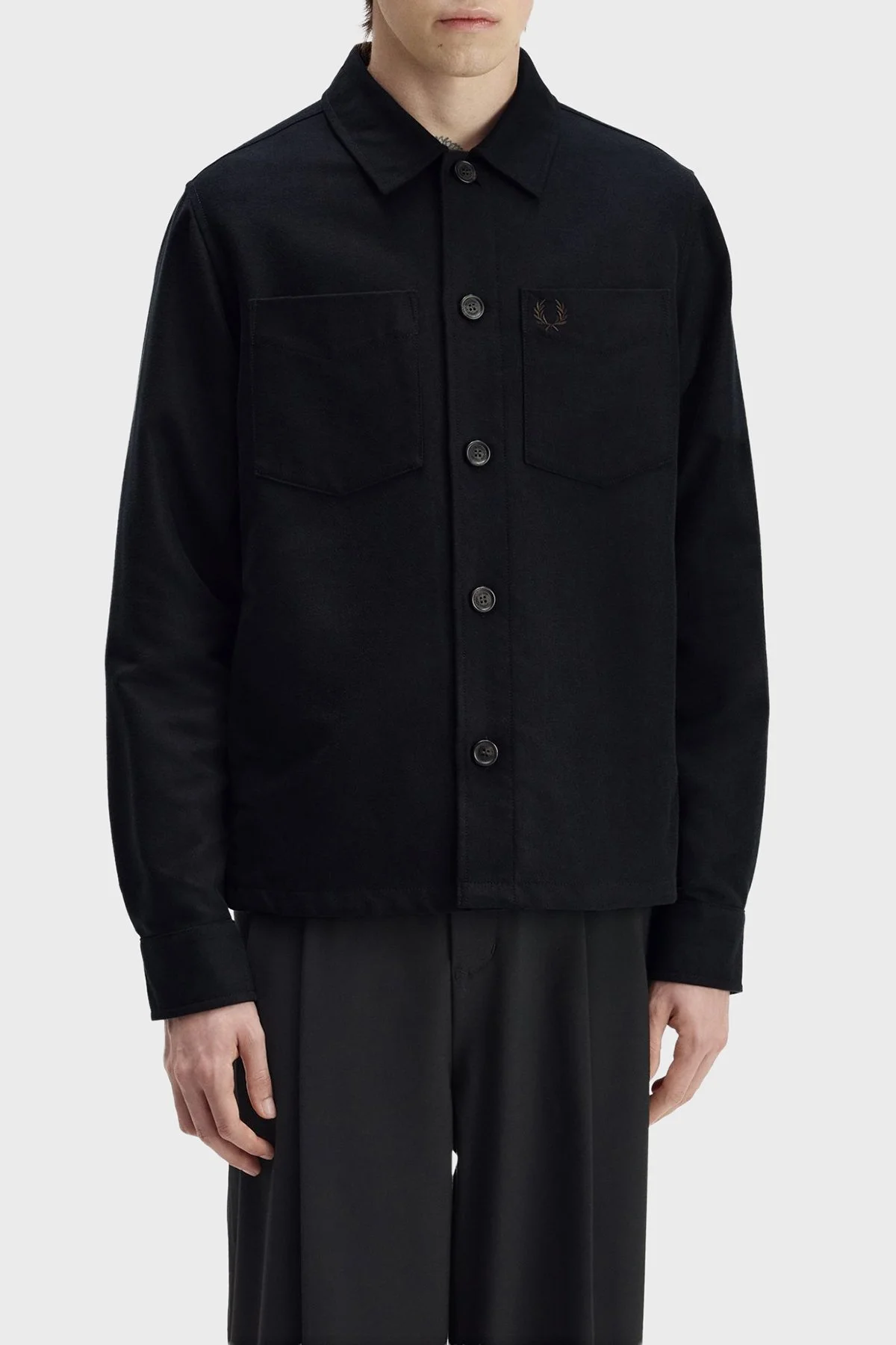 Fred Perry %100 Pamuk Regular Fit Klasik Yaka Erkek Gömlek M1723 184 Siyah - 3