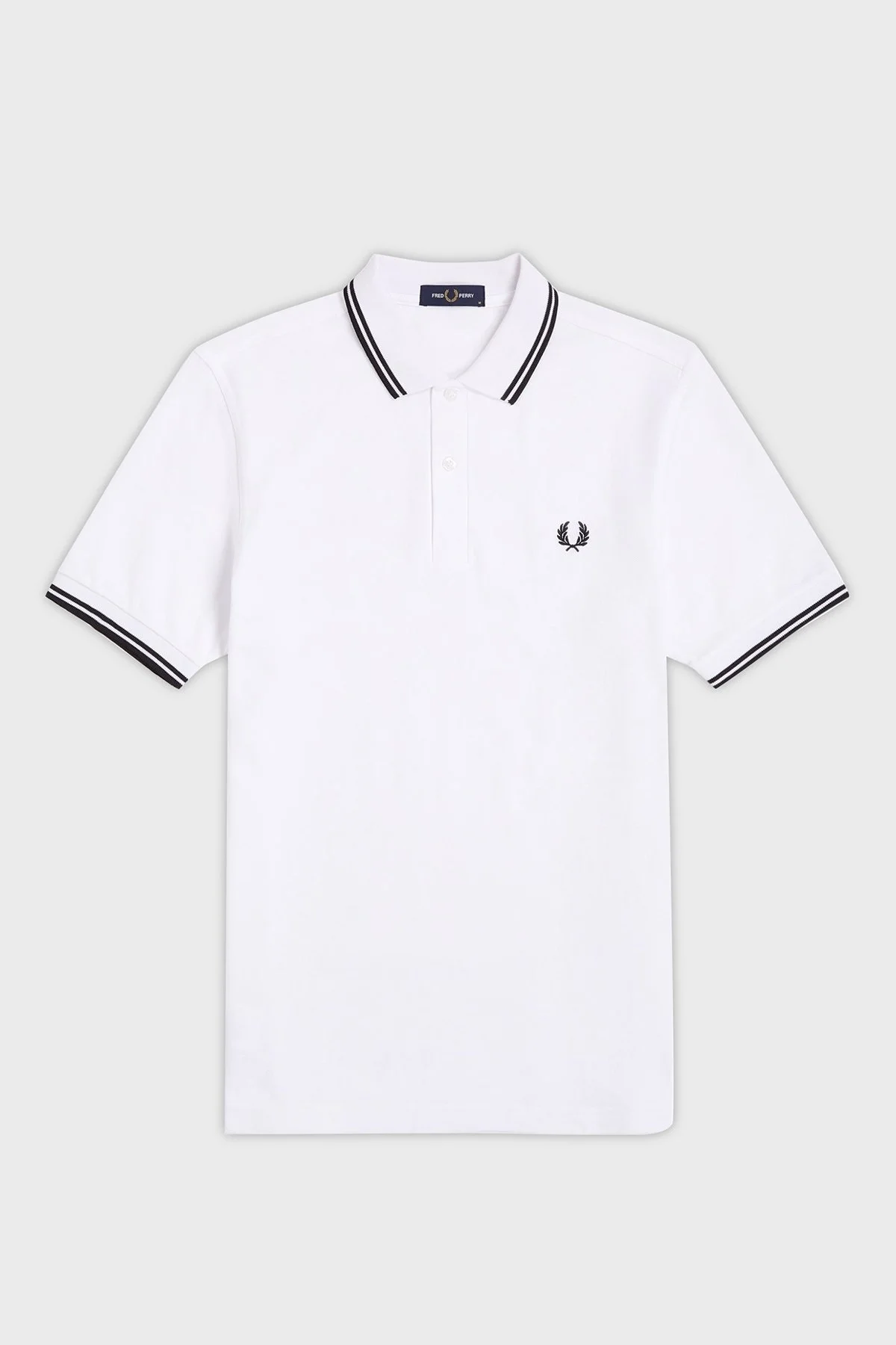 Fred Perry % 100 Pamuk Regular Fit Şerit Detaylı Düğmeli Erkek Polo Yaka T Shirt M3600 200 BEYAZ - 12