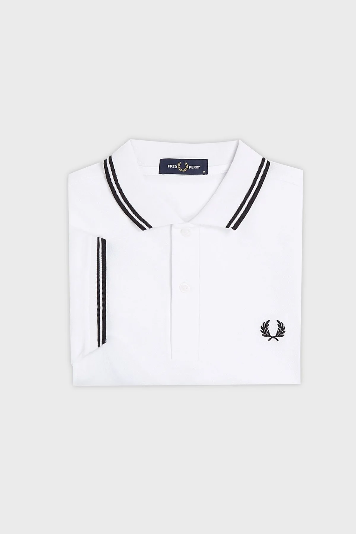 Fred Perry % 100 Pamuk Regular Fit Şerit Detaylı Düğmeli Erkek Polo Yaka T Shirt M3600 200 BEYAZ - 14