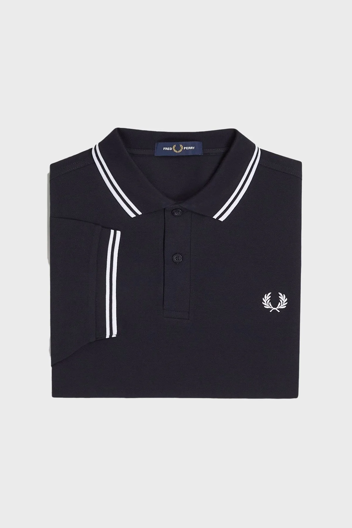 Fred Perry % 100 Pamuk Regular Fit Şerit Detaylı Düğmeli Erkek Polo Yaka T Shirt M3600 238 LACİVERT - 6