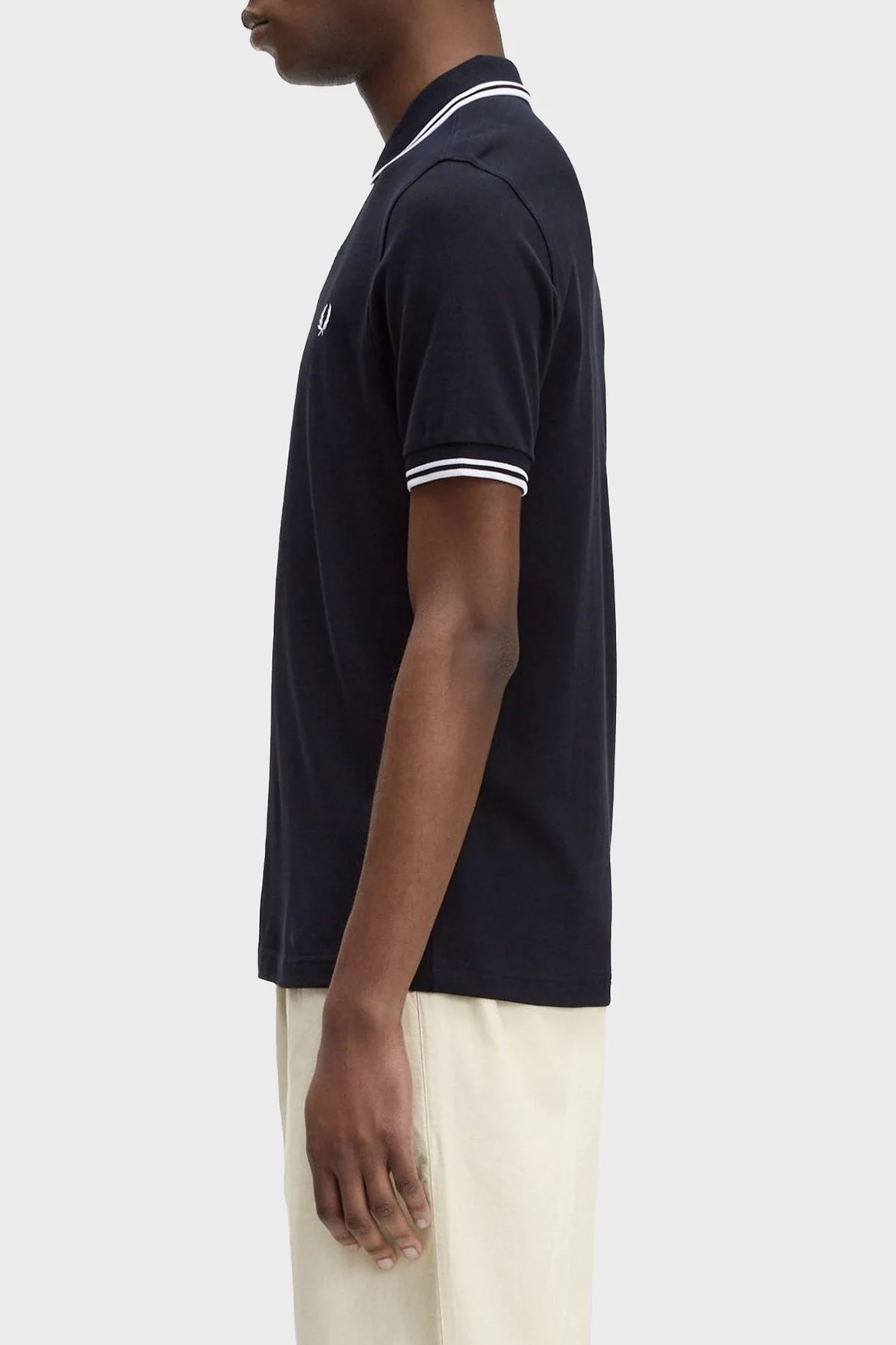 Fred Perry % 100 Pamuk Regular Fit Şerit Detaylı Düğmeli Erkek Polo Yaka T Shirt M3600 238 LACİVERT - 7