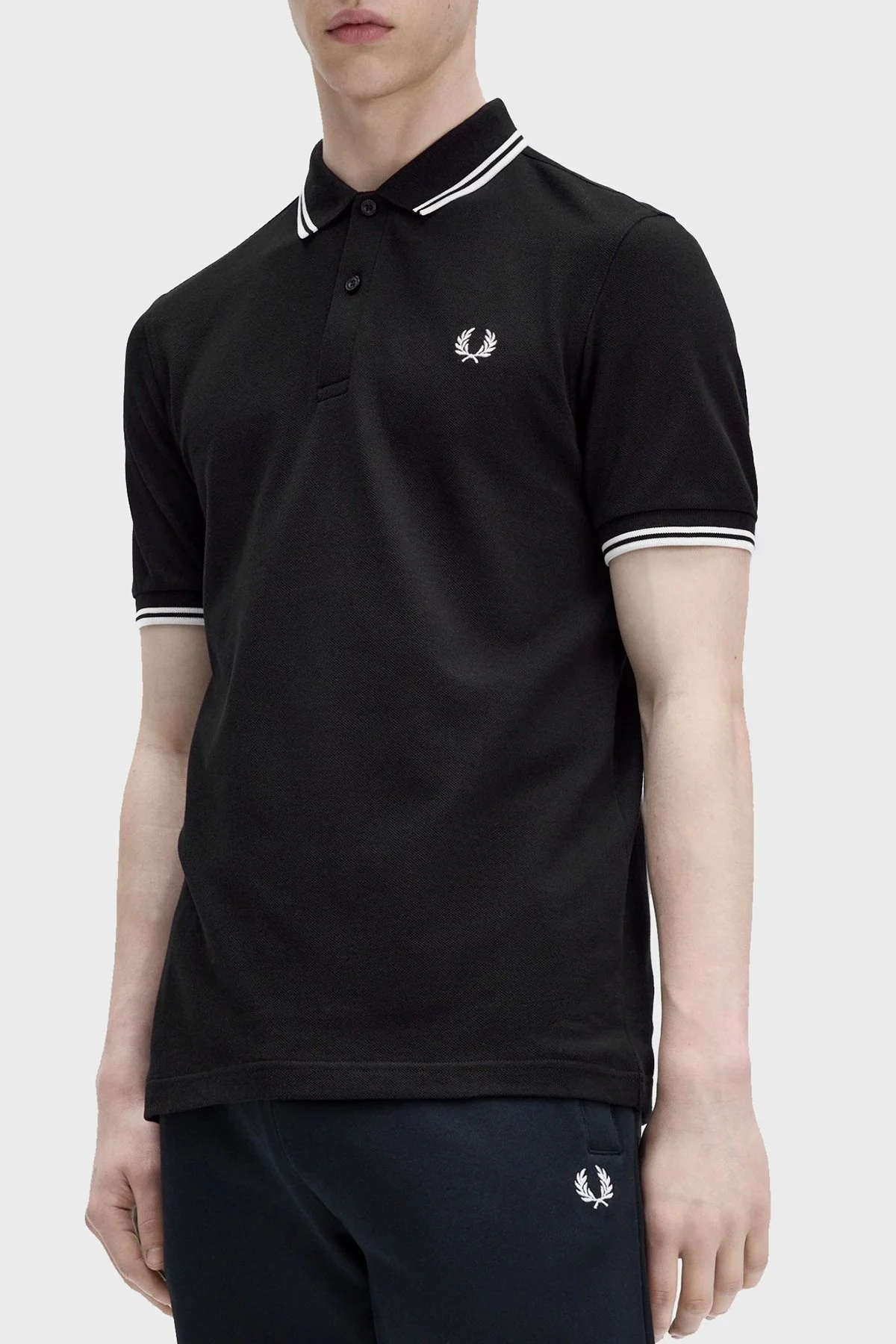 Fred Perry % 100 Pamuk Regular Fit Şerit Detaylı Düğmeli Erkek Polo Yaka T Shirt M3600 350 SİYAH - 9