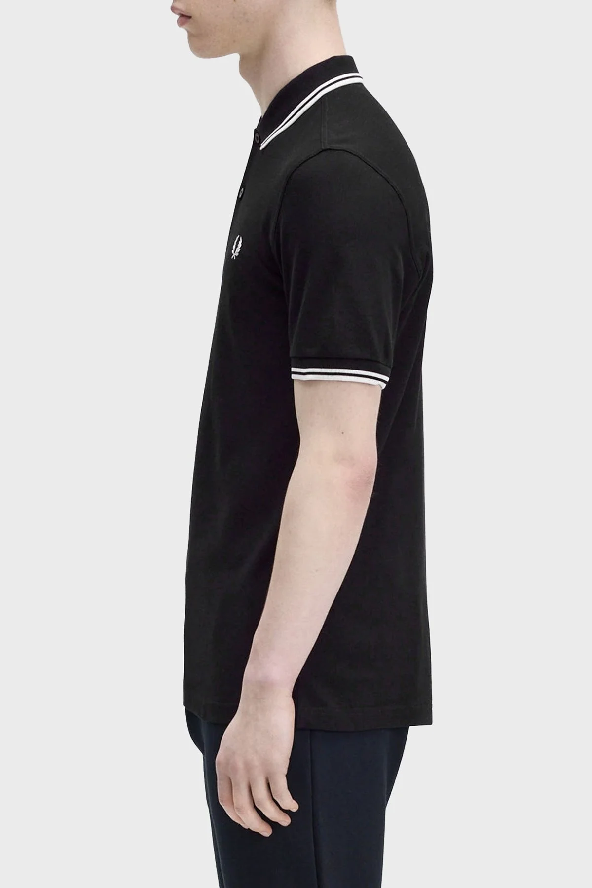 Fred Perry % 100 Pamuk Regular Fit Şerit Detaylı Düğmeli Erkek Polo Yaka T Shirt M3600 350 SİYAH - 10