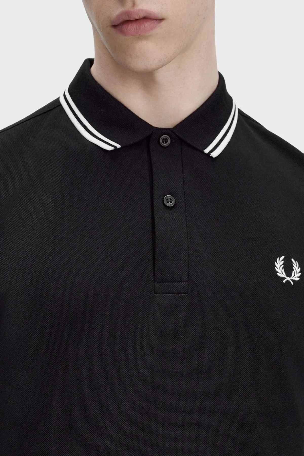 Fred Perry % 100 Pamuk Regular Fit Şerit Detaylı Düğmeli Erkek Polo Yaka T Shirt M3600 350 SİYAH - 11