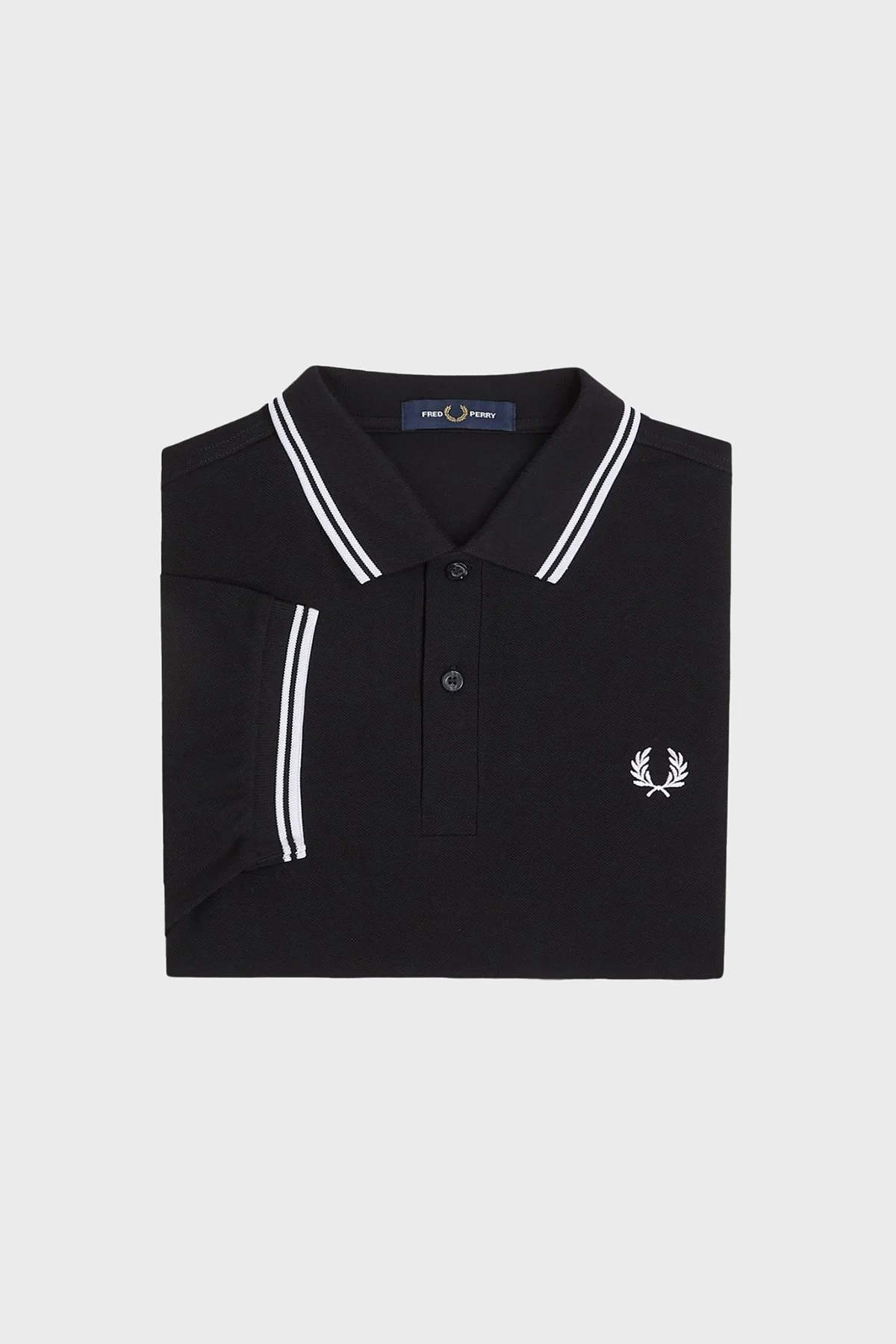 Fred Perry % 100 Pamuk Regular Fit Şerit Detaylı Düğmeli Erkek Polo Yaka T Shirt M3600 350 SİYAH - 14