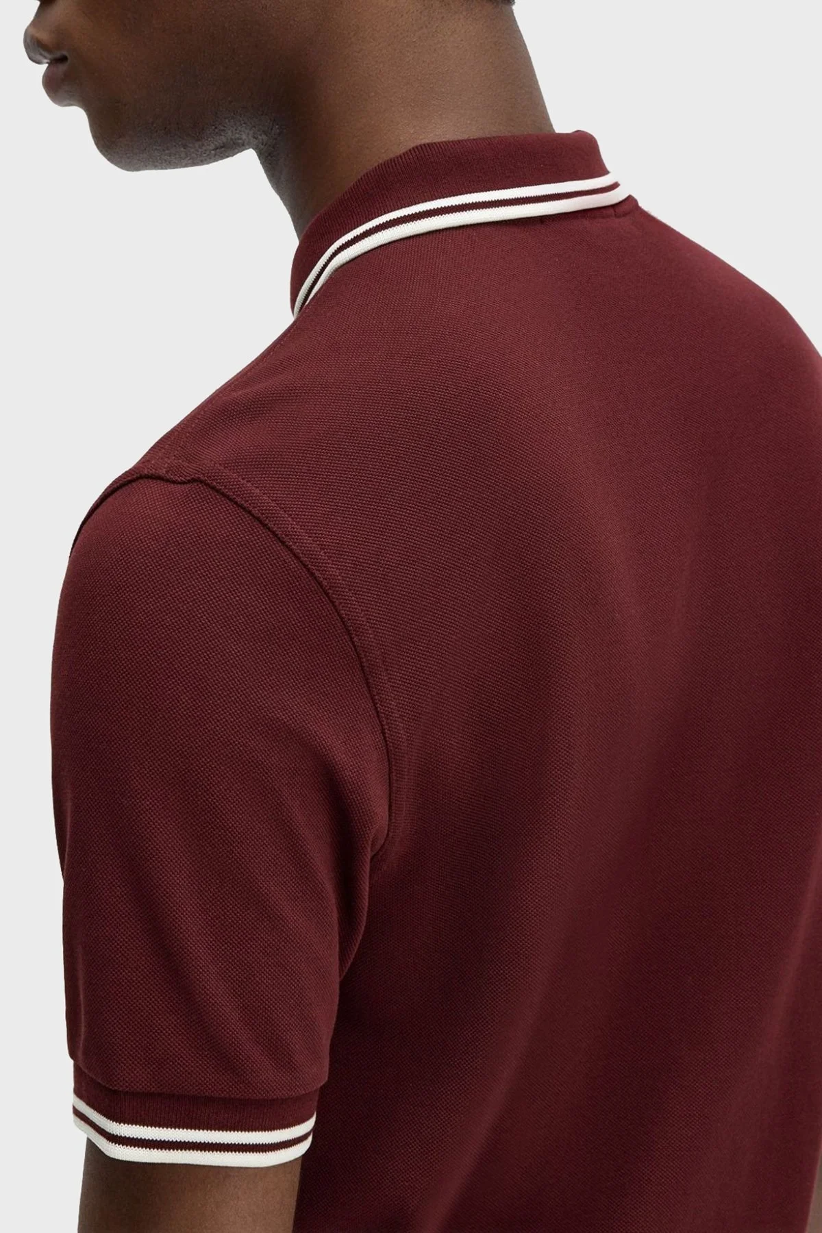 Fred Perry % 100 Pamuk Regular Fit Şerit Detaylı Düğmeli Erkek Polo Yaka T Shirt M3600 597 BORDO - 8