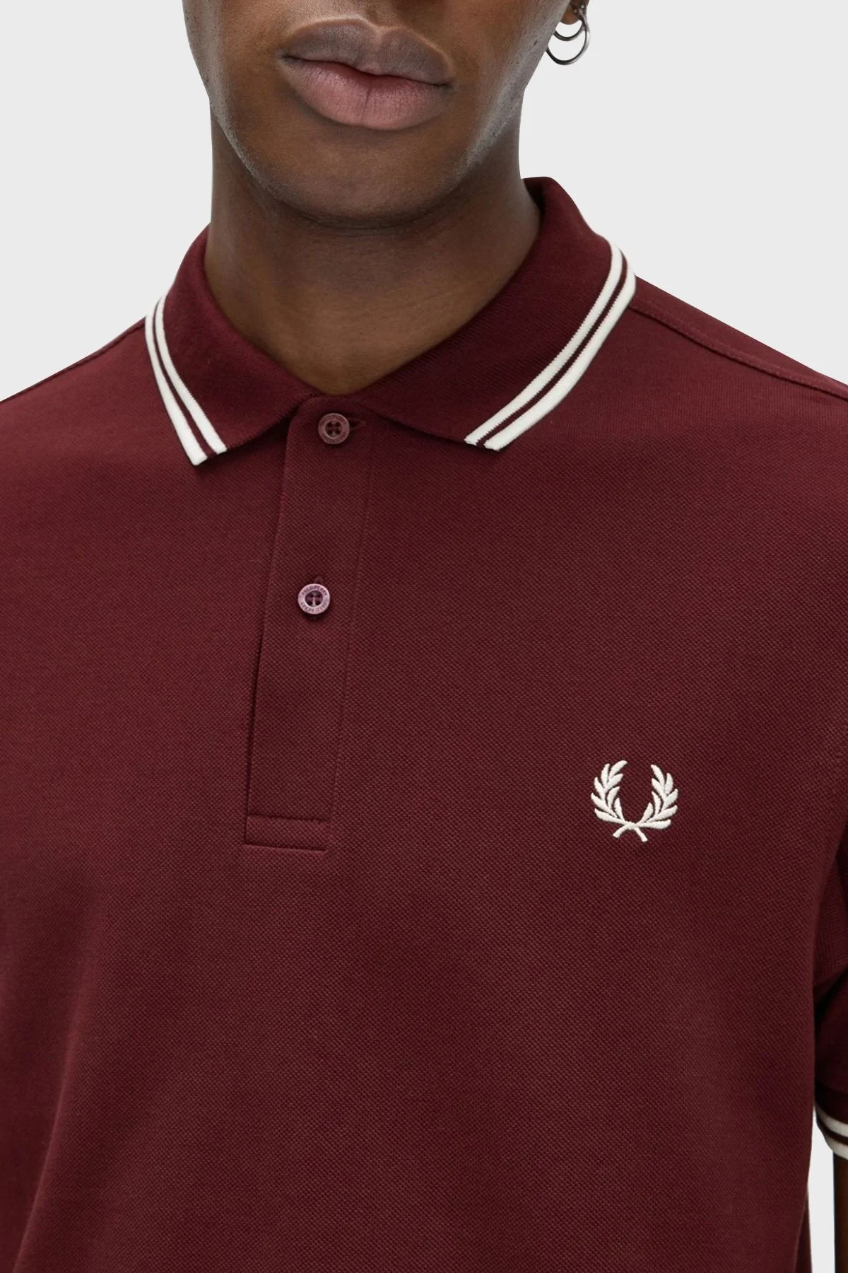 Fred Perry % 100 Pamuk Regular Fit Şerit Detaylı Düğmeli Erkek Polo Yaka T Shirt M3600 597 BORDO - 10