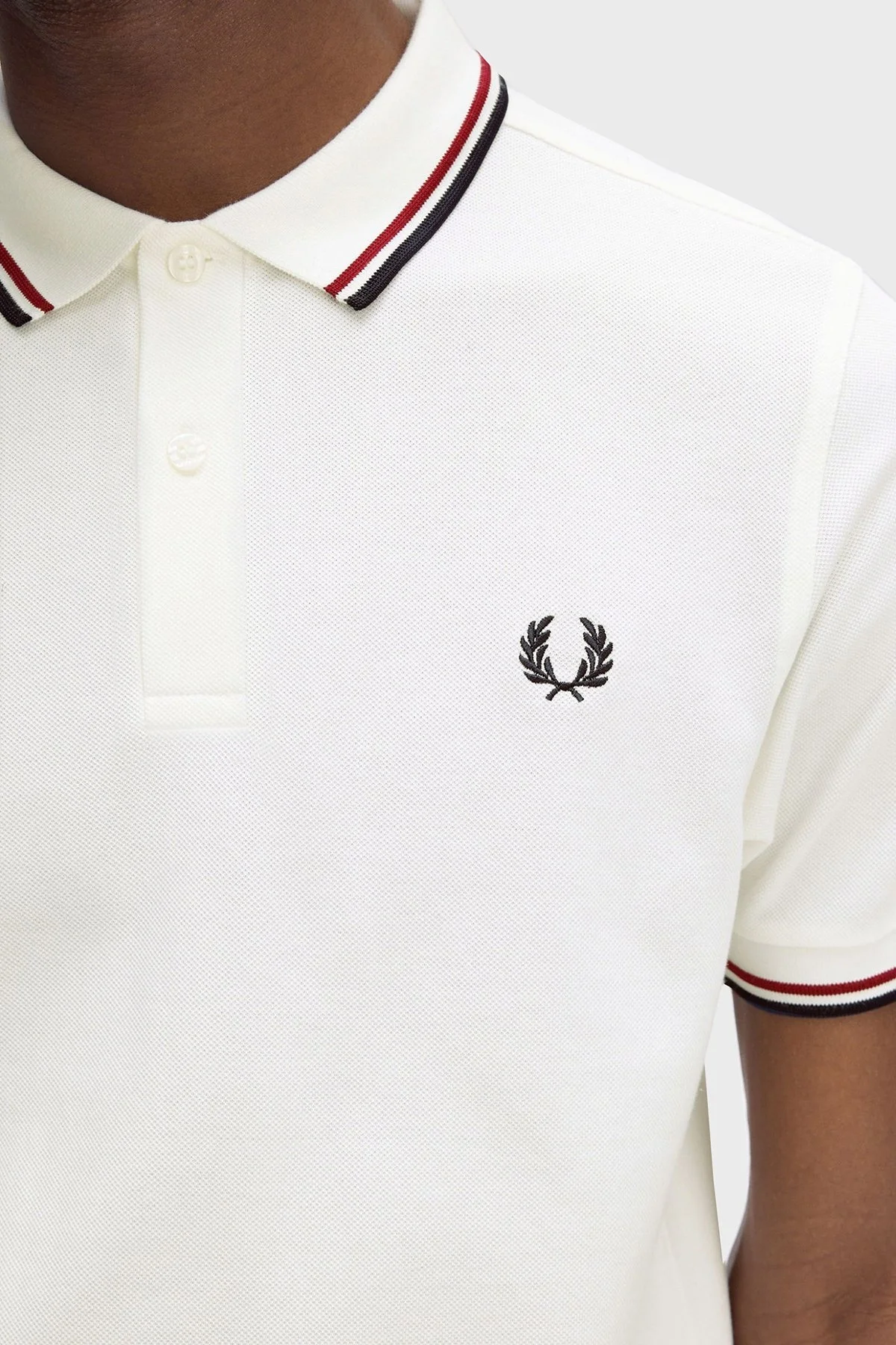 Fred Perry % 100 Pamuk Regular Fit Şerit Detaylı Düğmeli Erkek Polo Yaka T Shirt M3600 T60 EKRU - 8