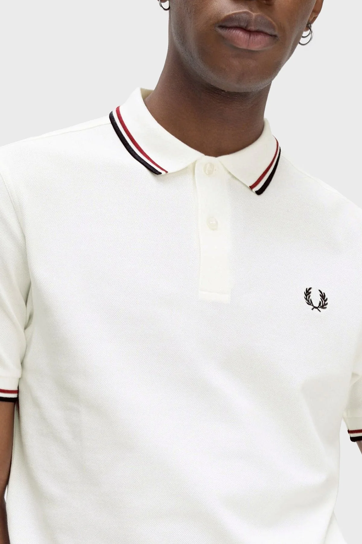 Fred Perry % 100 Pamuk Regular Fit Şerit Detaylı Düğmeli Erkek Polo Yaka T Shirt M3600 T60 EKRU - 9