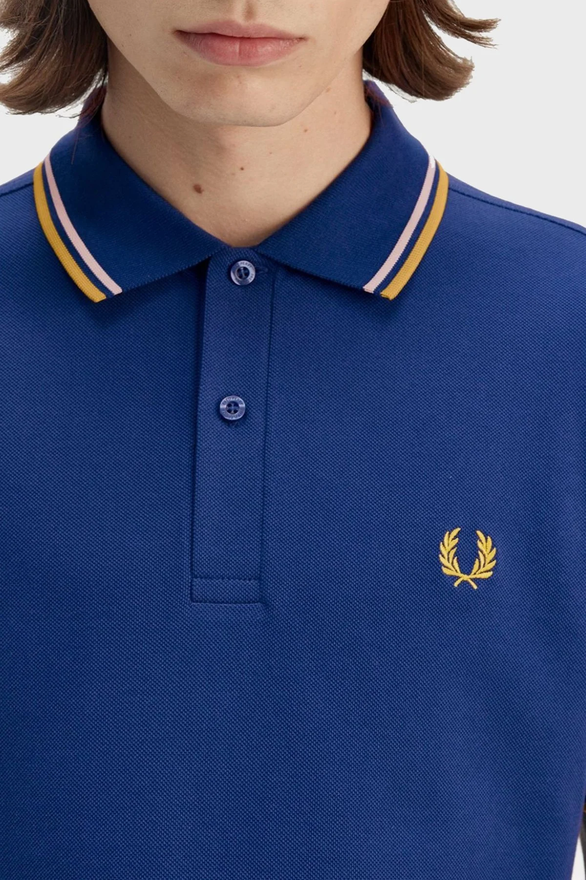 Fred Perry % 100 Pamuk Regular Fit Şerit Detaylı Düğmeli Erkek Polo Yaka T Shirt M3600 Y28 MAVİ - 7