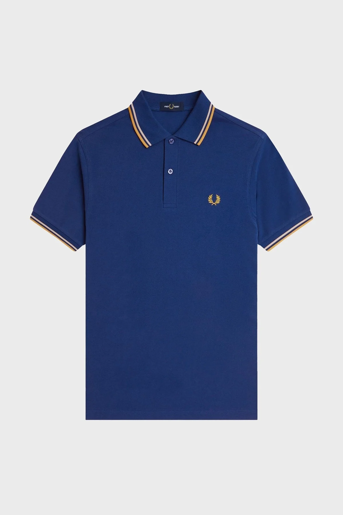 Fred Perry % 100 Pamuk Regular Fit Şerit Detaylı Düğmeli Erkek Polo Yaka T Shirt M3600 Y28 MAVİ - 9