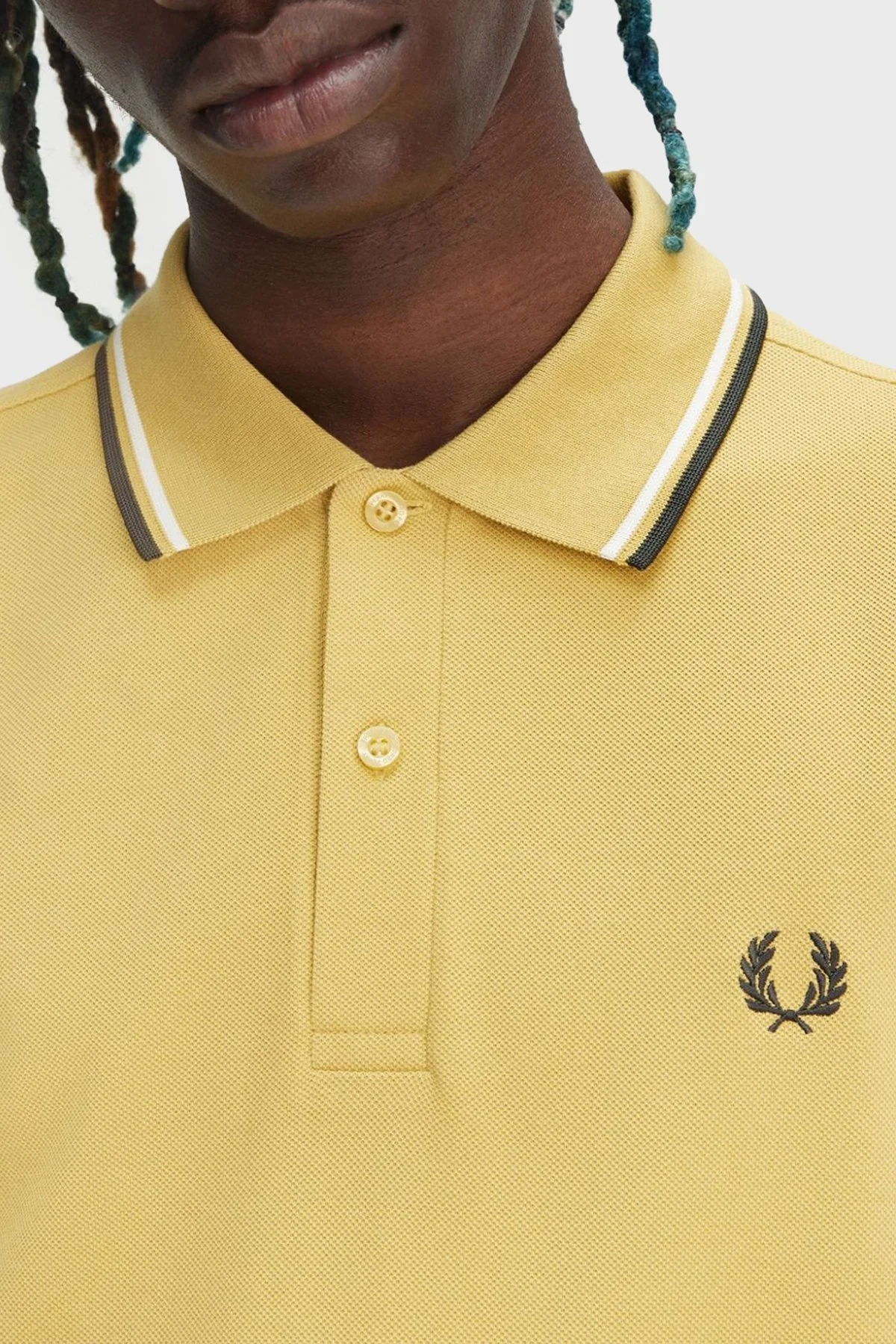 Fred Perry % 100 Pamuk Regular Fit Şerit Detaylı Düğmeli Erkek Polo Yaka T Shirt M3600 Y33 SARI - 8