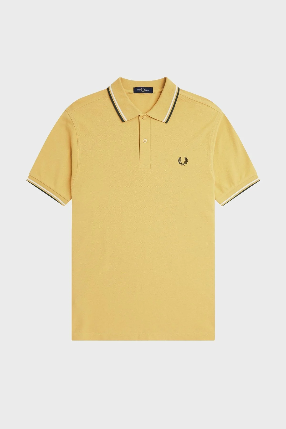 Fred Perry % 100 Pamuk Regular Fit Şerit Detaylı Düğmeli Erkek Polo Yaka T Shirt M3600 Y33 SARI - 10