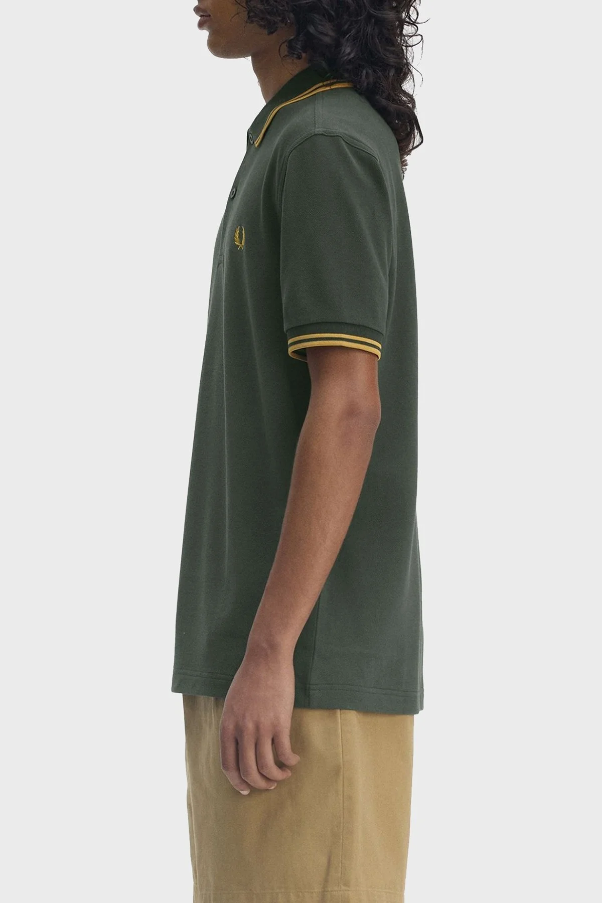 Fred Perry % 100 Pamuk Regular Fit Şerit Detaylı Düğmeli Erkek Polo Yaka T Shirt M3600 Y22 YEŞİL - 10