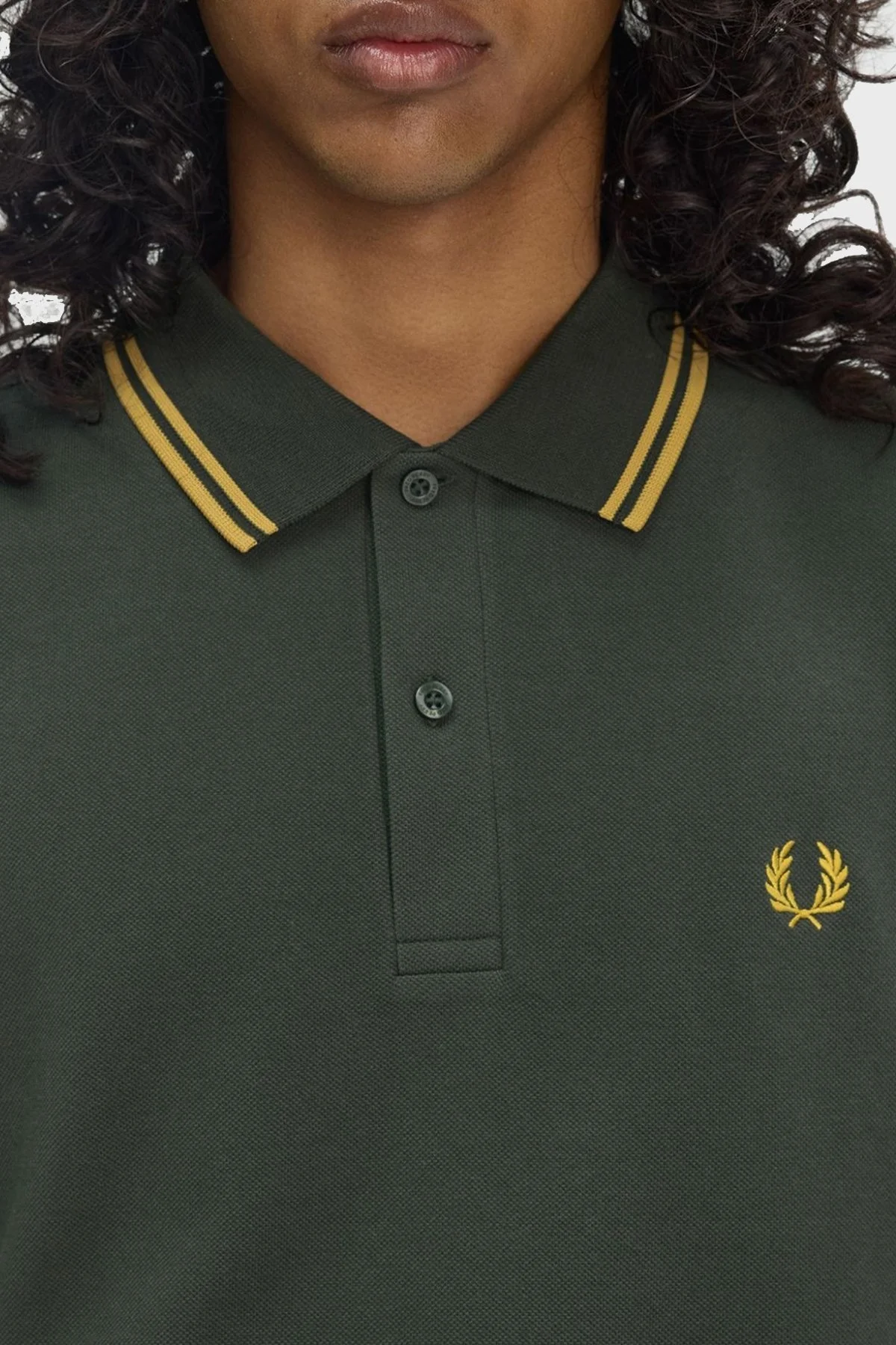 Fred Perry % 100 Pamuk Regular Fit Şerit Detaylı Düğmeli Erkek Polo Yaka T Shirt M3600 Y22 YEŞİL - 12