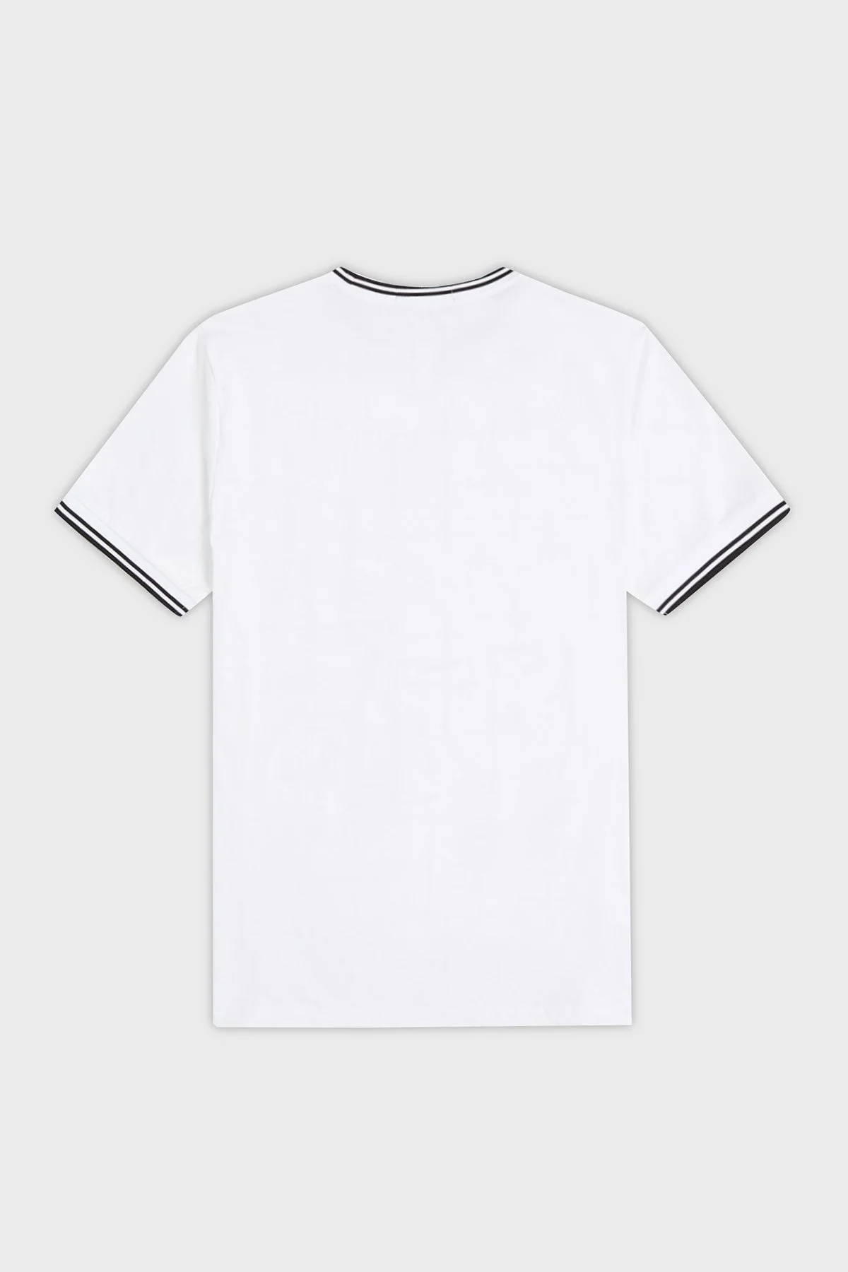 Fred Perry % 100 Pamuk Regular Fit Şerit Detaylı Sıfır Yaka Erkek T Shirt M1588 100 BEYAZ - 10