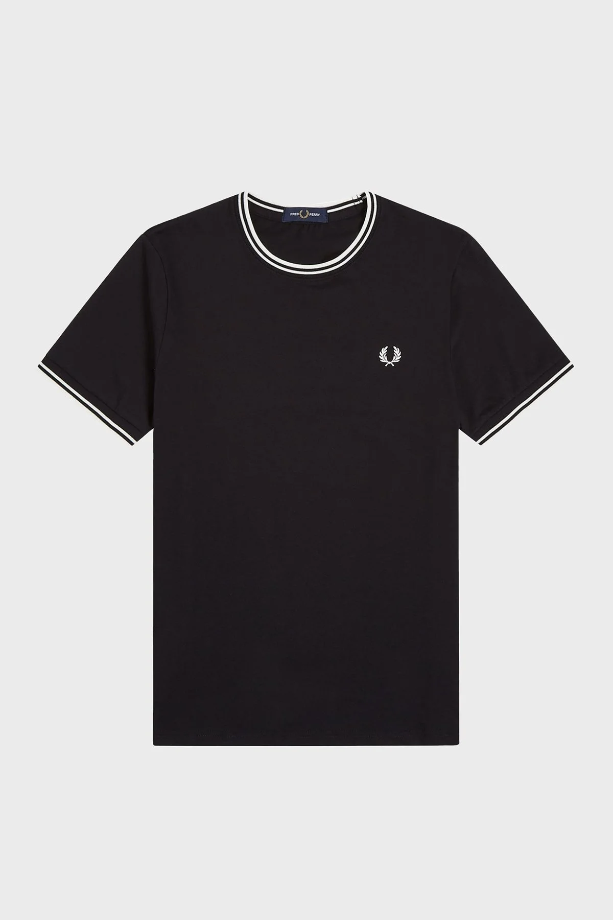 Fred Perry % 100 Pamuk Regular Fit Şerit Detaylı Sıfır Yaka Erkek T Shirt M1588 102 SİYAH - 11