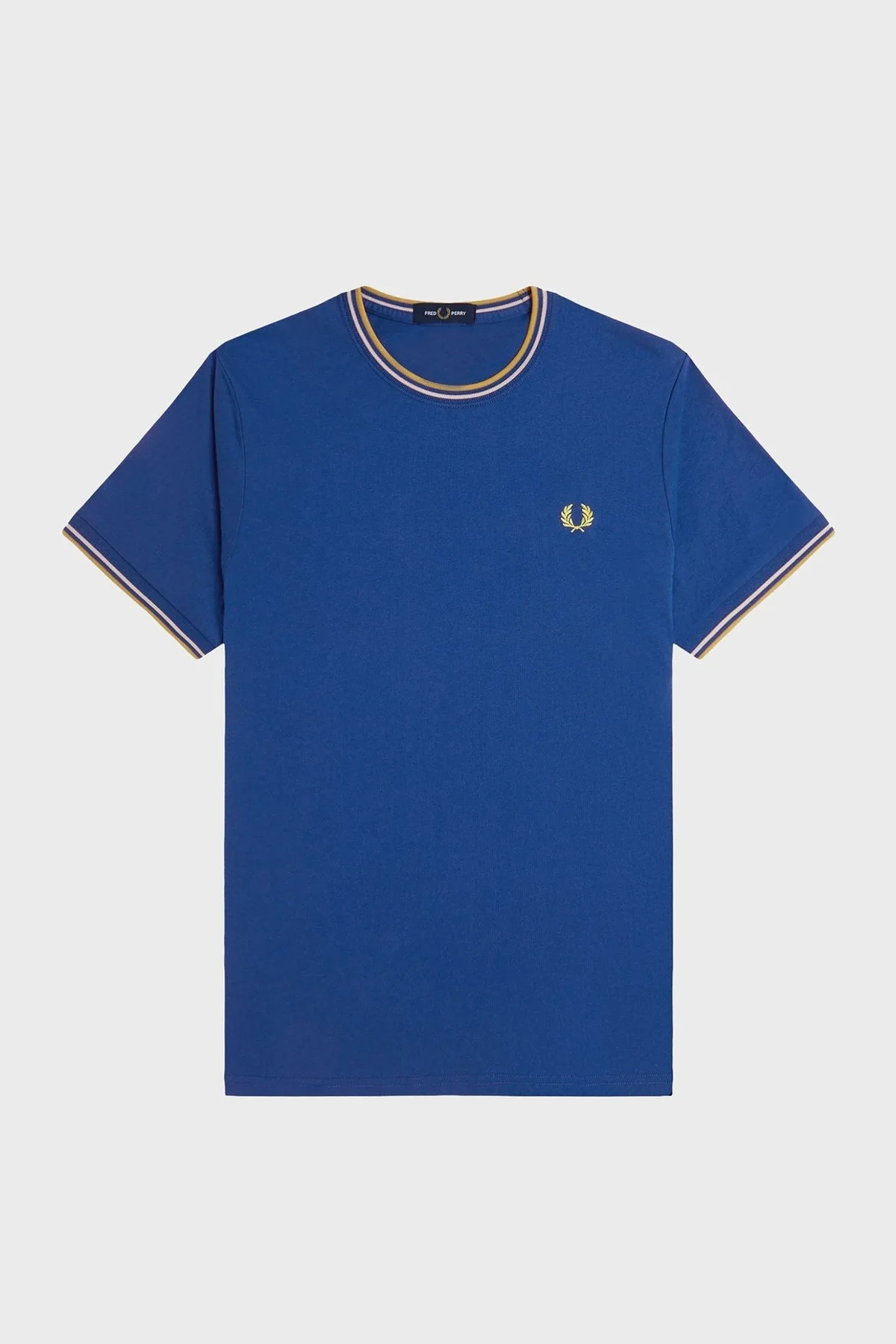Fred Perry % 100 Pamuk Regular Fit Şerit Detaylı Sıfır Yaka Erkek T Shirt M1588 Y95 MAVİ - 13