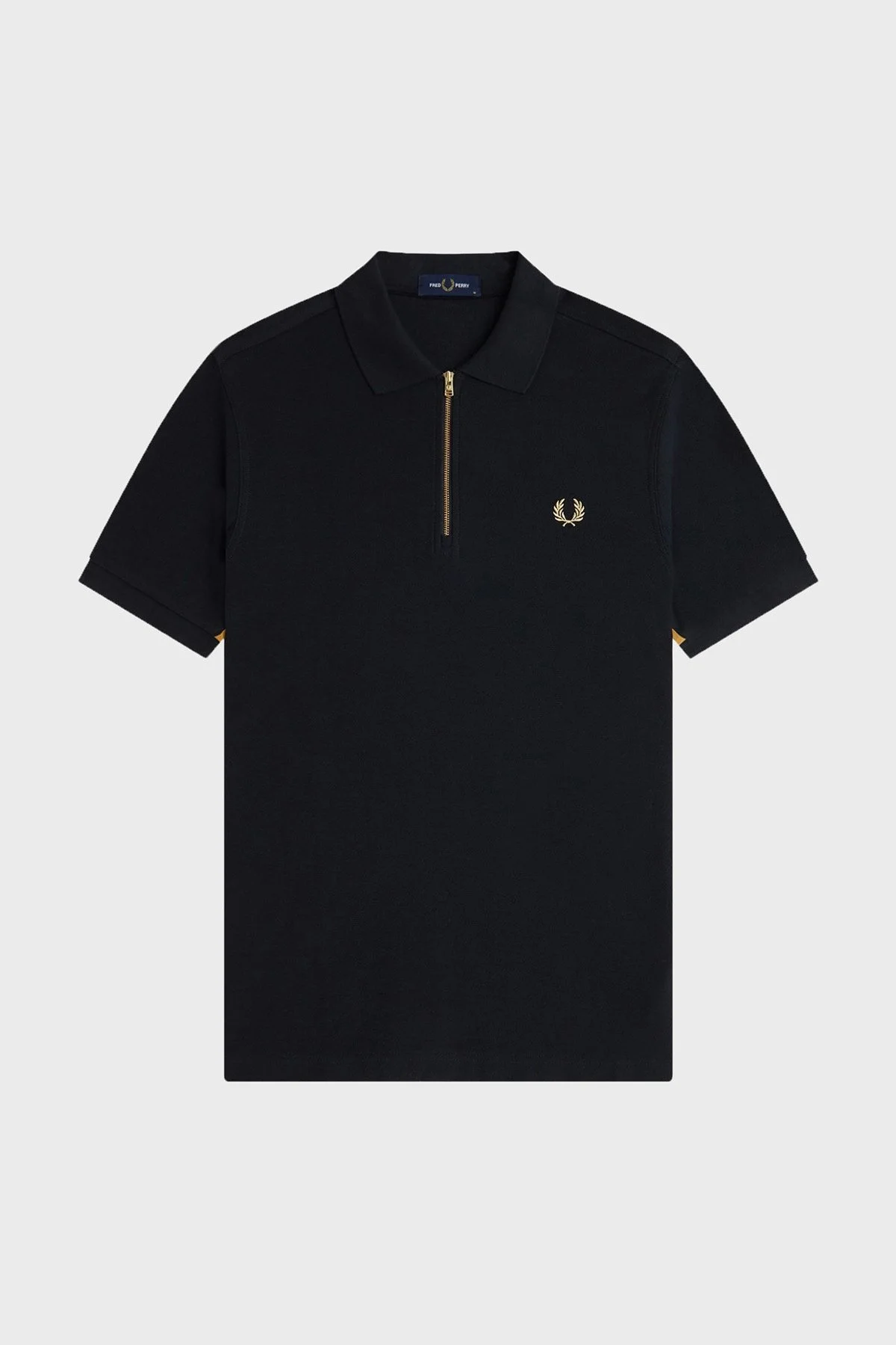 Fred Perry % 100 Pamuk Regular Fit Şerit Detaylı Yarım Fermuarlı Erkek Polo M2443 90A SİYAH - 6