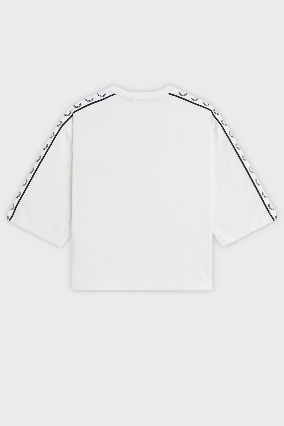 Fred Perry Bant Detaylı % 100 Pamuk Bisiklet Yaka Bayan T Shirt G2160 129 BEYAZ - 7