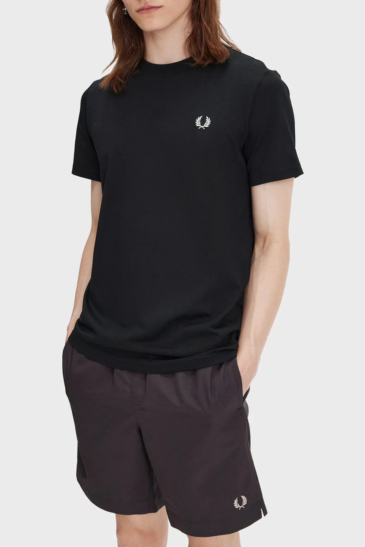 Fred Perry Baskılı % 100 Pamuk Regular Fit Bisiklet Yaka Erkek T Shirt M7784 102 SİYAH - 9