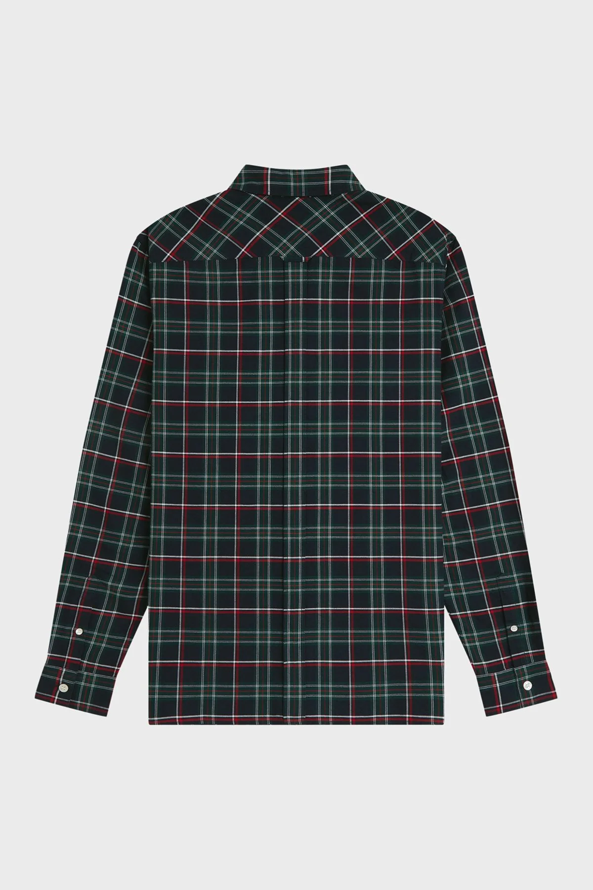 Fred Perry Ekoseli Pamuklu Regular Fit Düğmeli Yaka Erkek Gömlek M3720 Z89 Lacivert-yeşil - 7