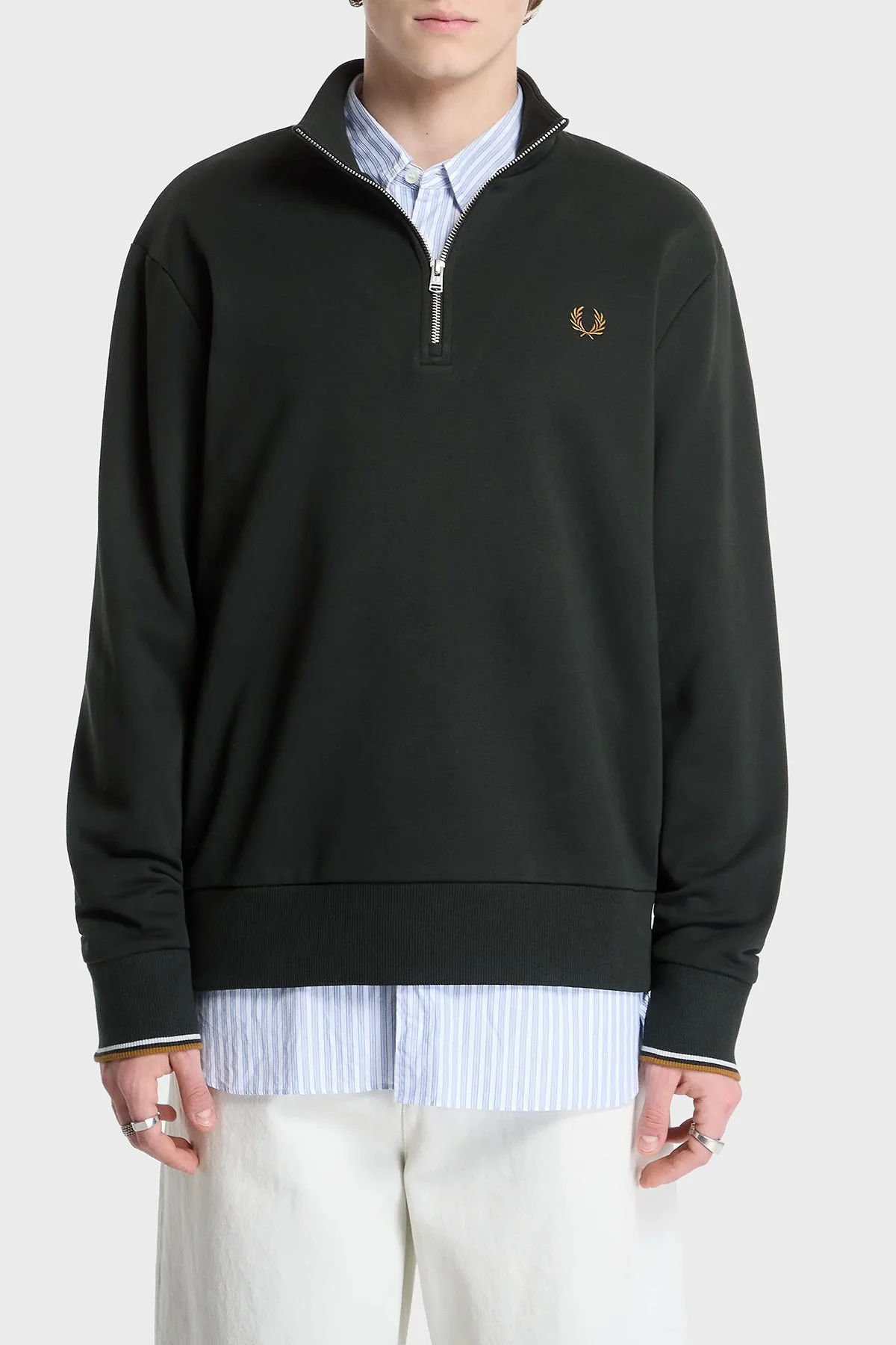 Fred Perry Erkek Sweat M3574 78C Koyu yeşil - 1