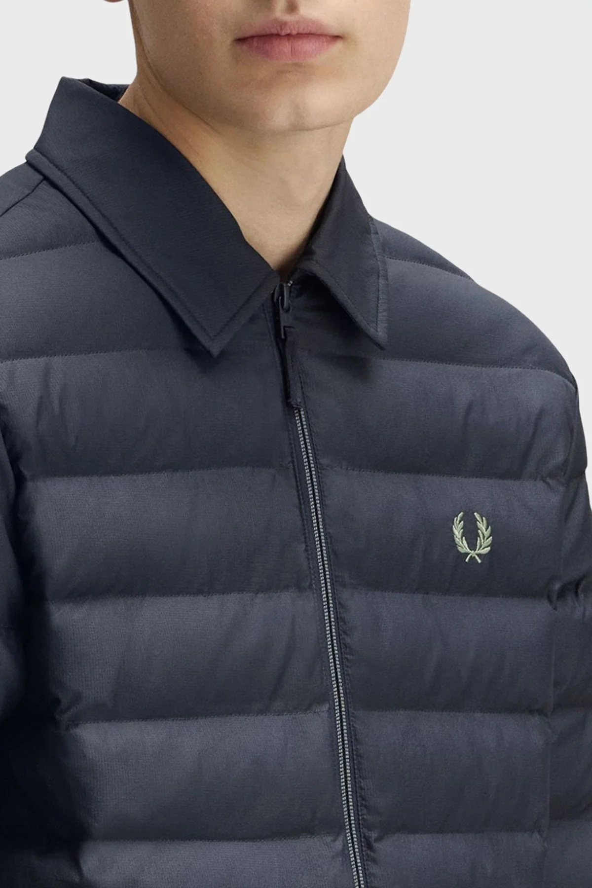 Fred Perry Kapitoneli Regular Fit Klasik Yaka Fermuarlı Unisex Ceket J1301 738 KOYU MAVİ - 5