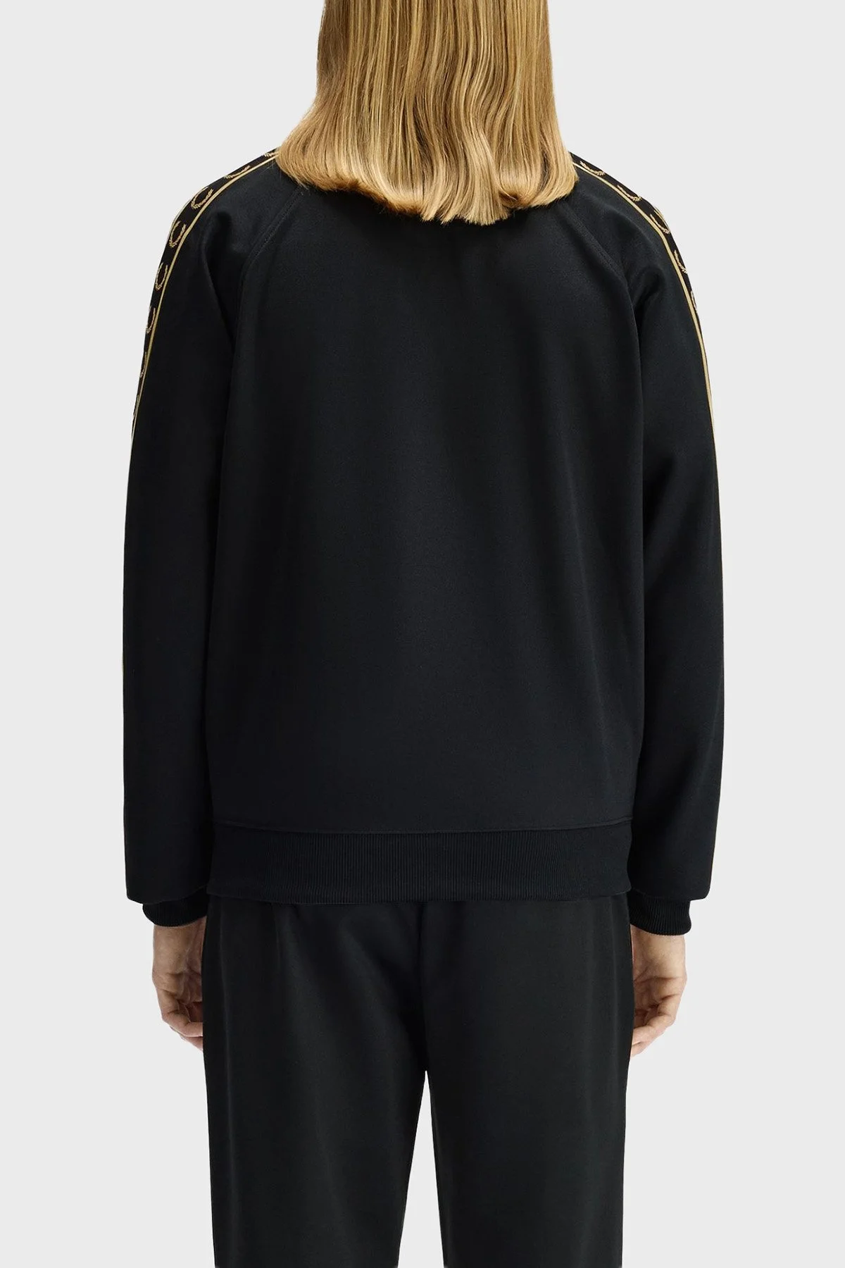 Fred Perry Kontrast Şeritli Logolu Pamuk Karışımlı Regular Fit Dik Yaka Fermuarlı Erkek Ceket J5557 90A SİYAH - 2