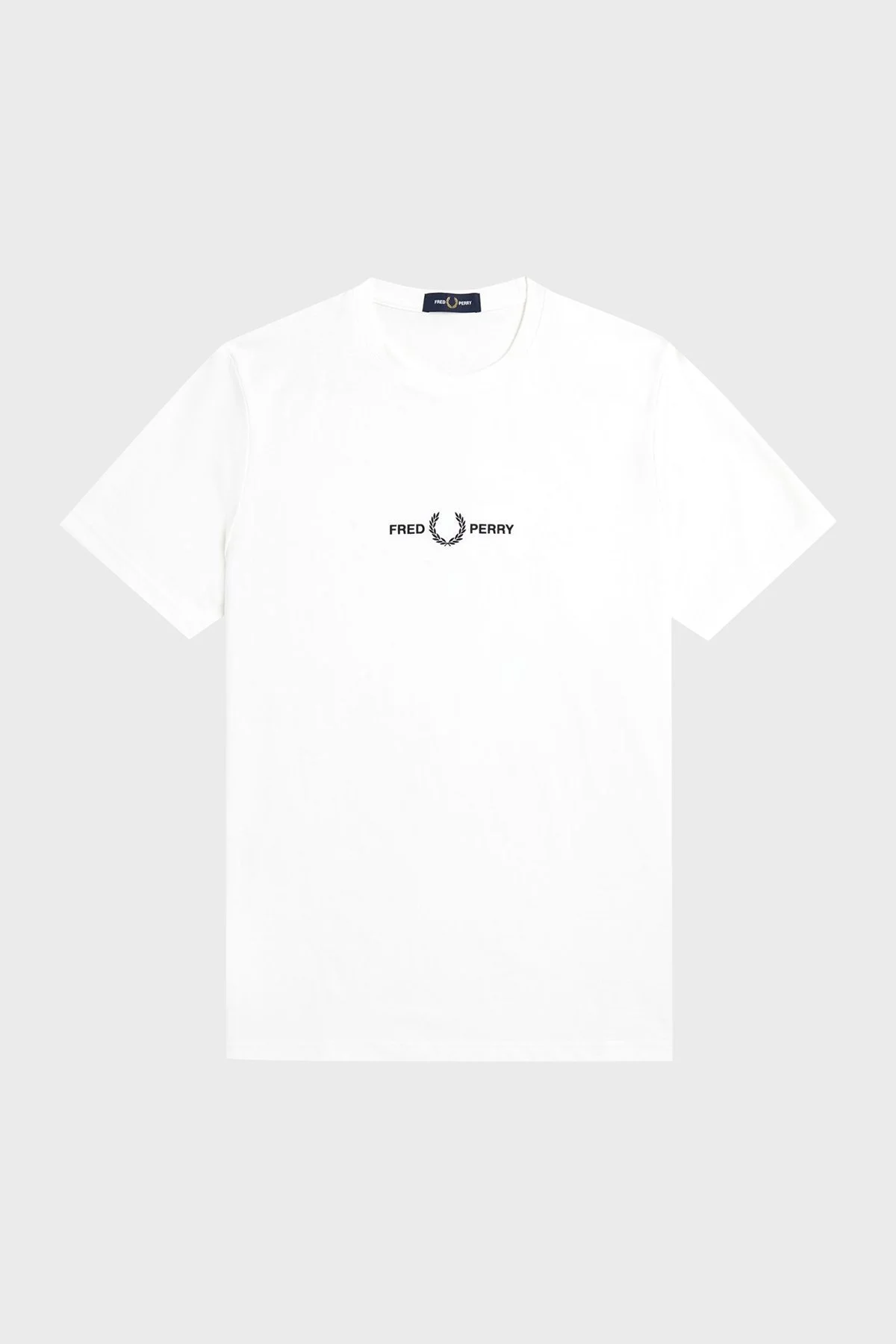 Fred Perry Logo Nakışlı % 100 Pamuk Regular Fit Bisiklet Yaka Erkek T Shirt M4580 100 BEYAZ - 5