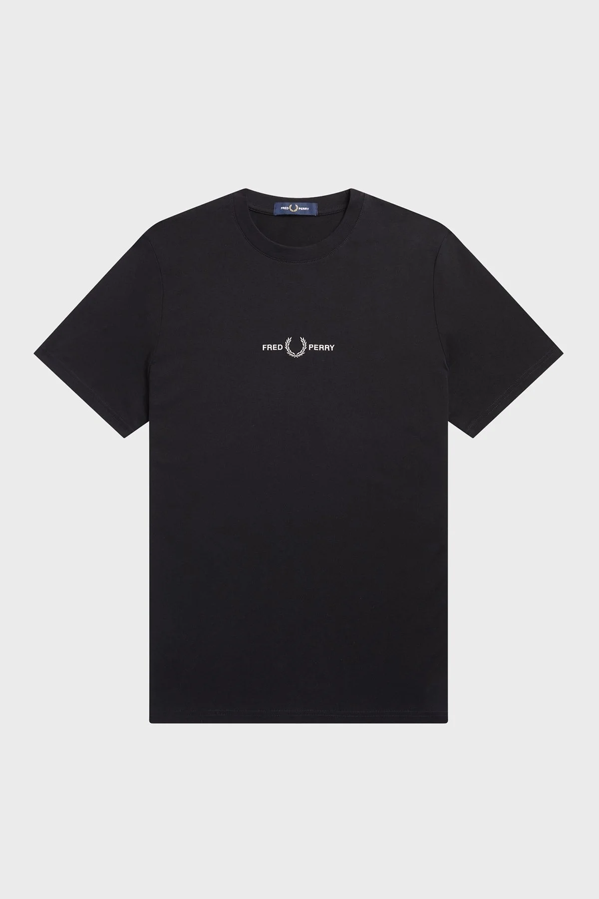 Fred Perry Logo Nakışlı % 100 Pamuk Regular Fit Bisiklet Yaka Erkek T Shirt M4580 102 SİYAH - 9