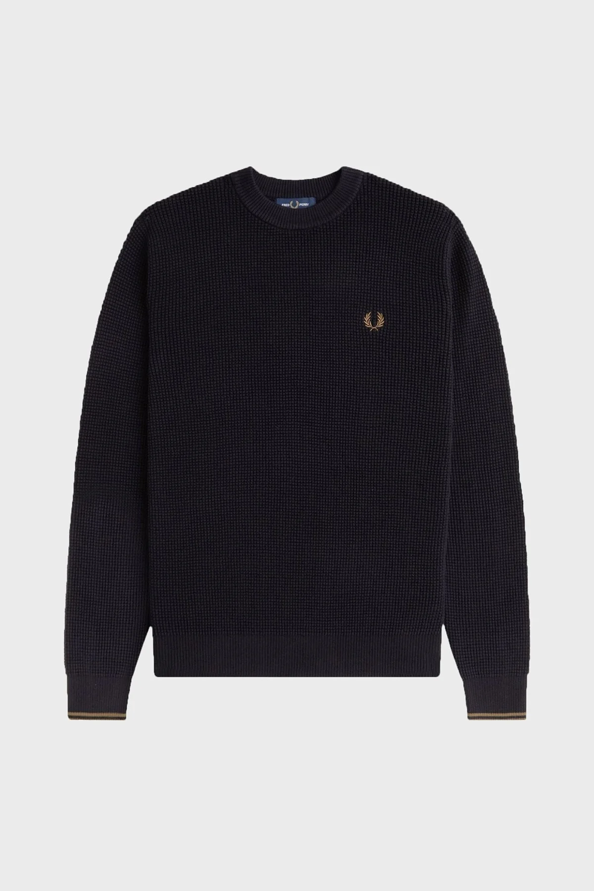 Fred Perry Logolu % 100 Pamuk Regular Fit Bisiklet Yaka Erkek Sweat K6507 102 SİYAH - 6