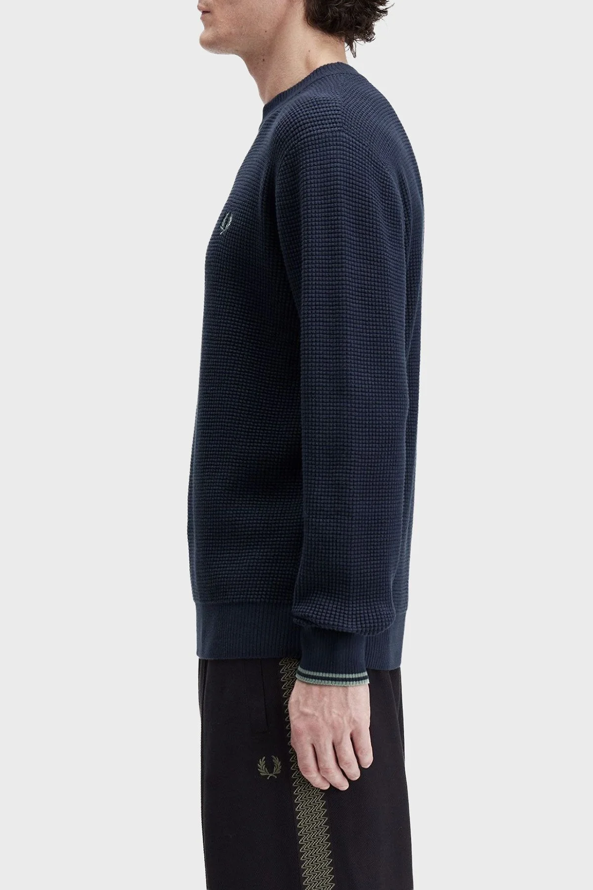 Fred Perry Logolu % 100 Pamuk Regular Fit Bisiklet Yaka Erkek Sweat K6507 738 LACİVERT - 3