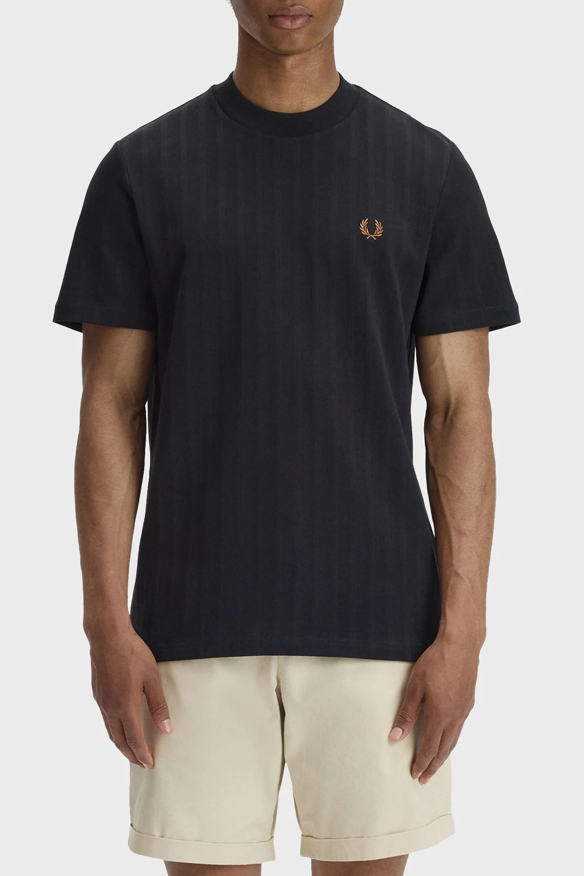 Fred Perry Logolu % 100 Pamuk Regular Fit Bisiklet Yaka Erkek T Shirt M2392 102 SİYAH - 1