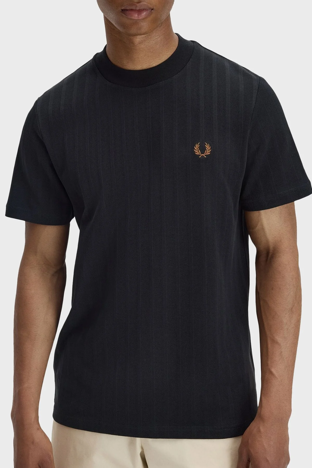 Fred Perry Logolu % 100 Pamuk Regular Fit Bisiklet Yaka Erkek T Shirt M2392 102 SİYAH - 3