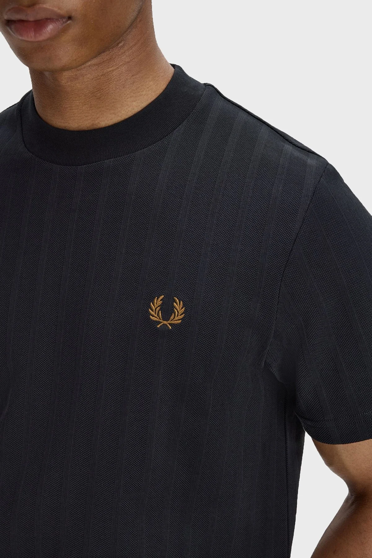 Fred Perry Logolu % 100 Pamuk Regular Fit Bisiklet Yaka Erkek T Shirt M2392 102 SİYAH - 5