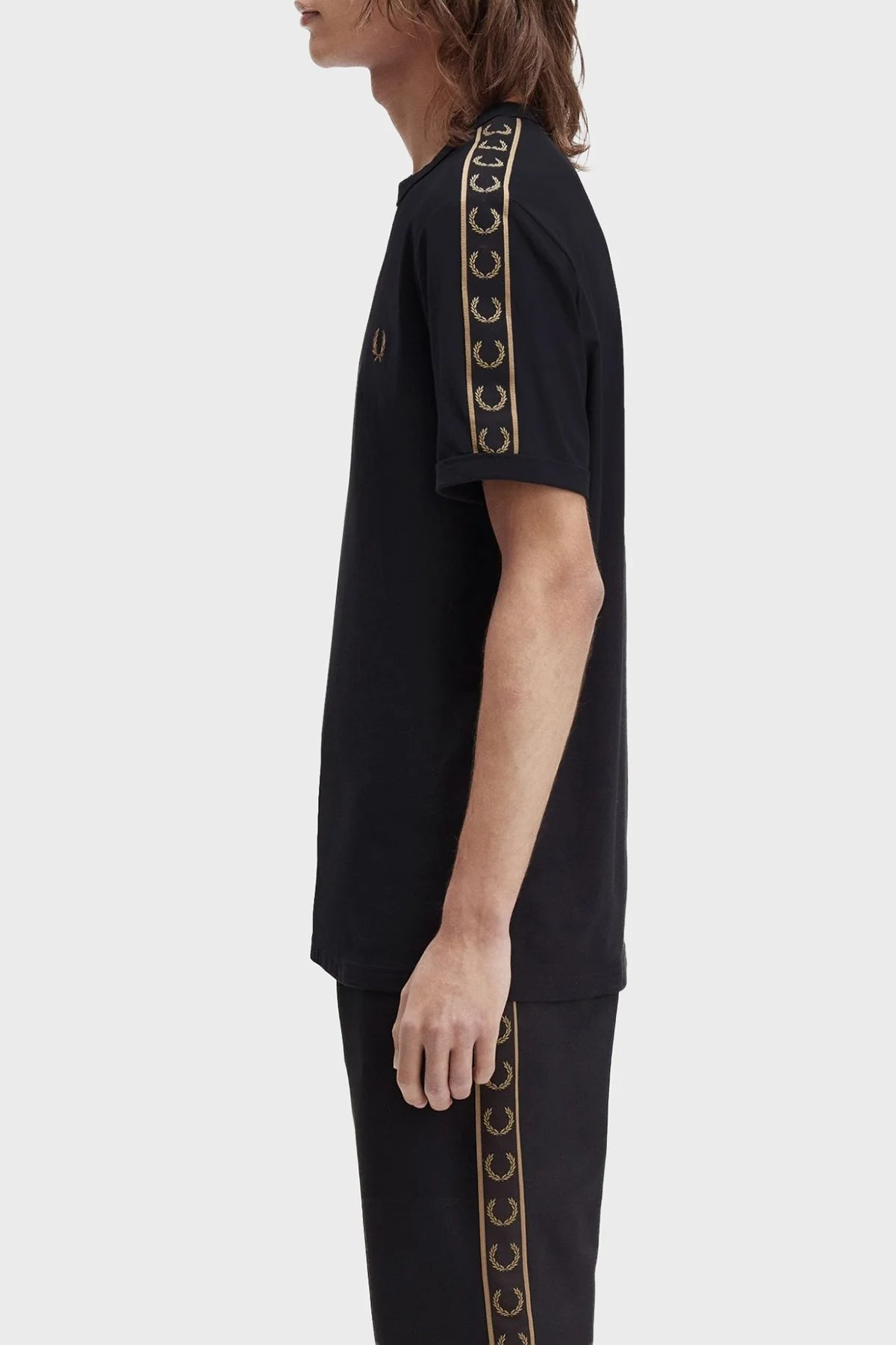 Fred Perry Logolu % 100 Pamuk Regular Fit Bisiklet Yaka Erkek T Shirt M4613 S77 SİYAH - 2