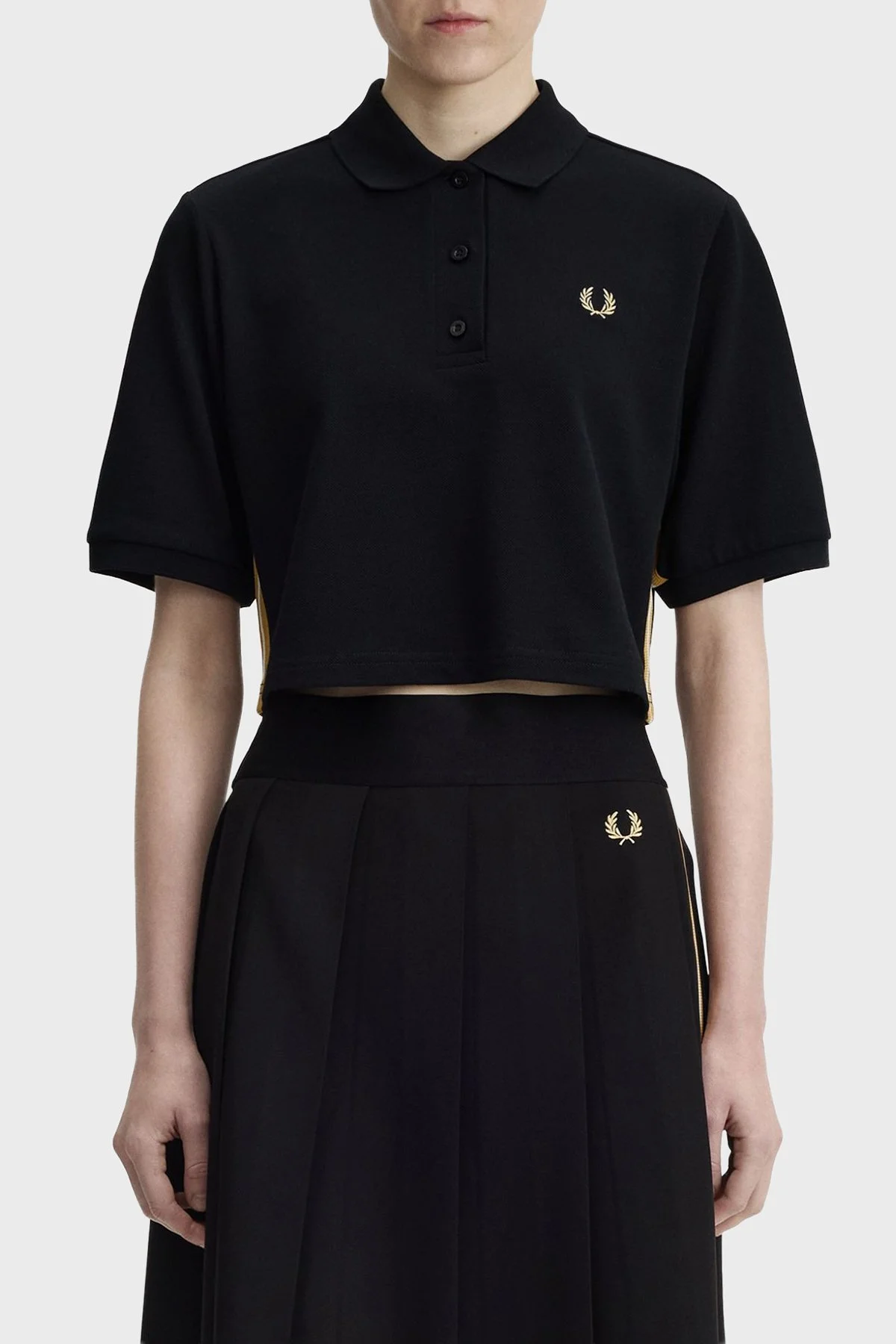 Fred Perry Logolu % 100 Pamuk Regular Fit Düğmeli Bayan Polo G2170 90A SİYAH - 1