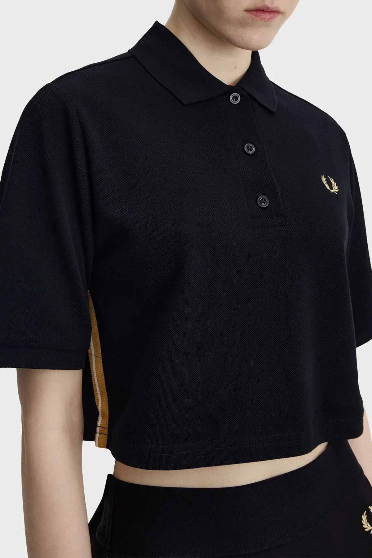 Fred Perry Logolu % 100 Pamuk Regular Fit Düğmeli Bayan Polo G2170 90A SİYAH - 5