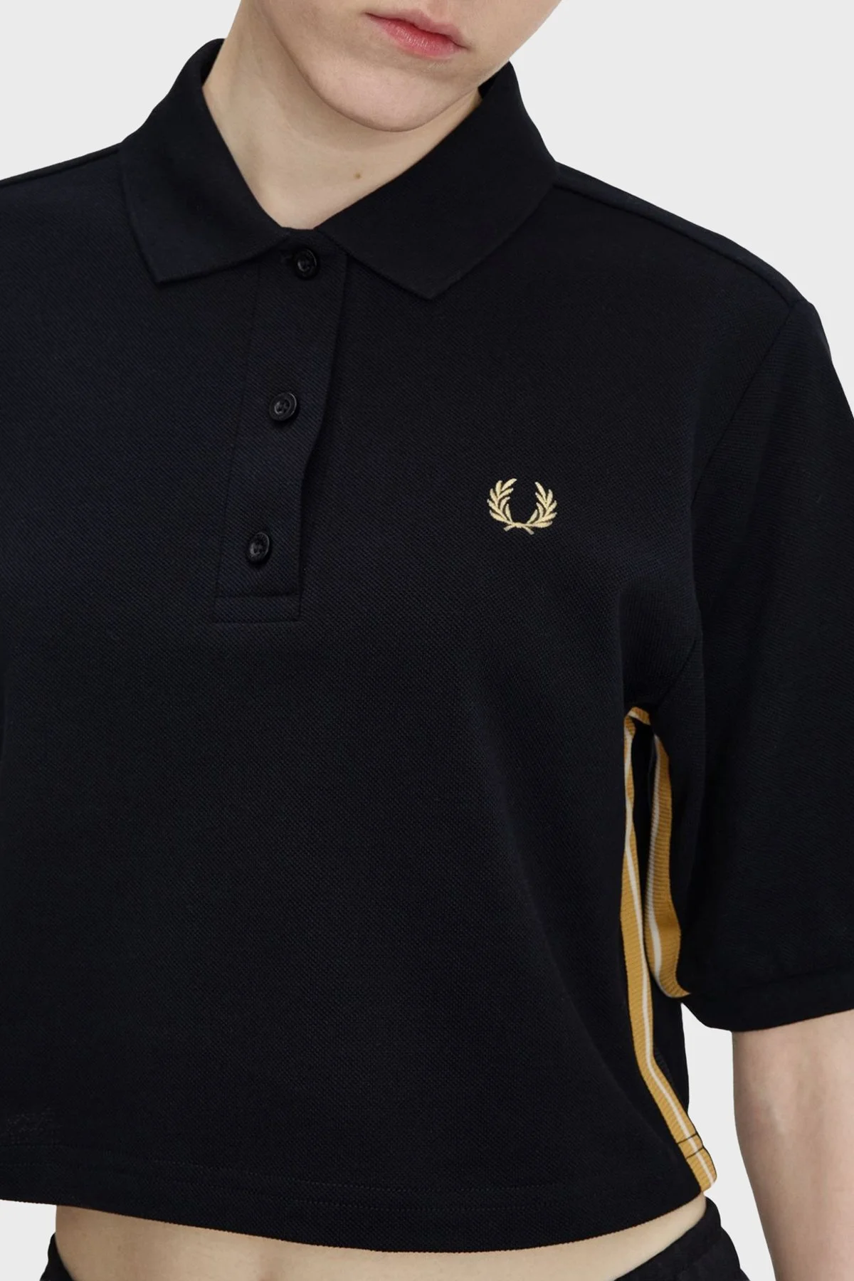 Fred Perry Logolu % 100 Pamuk Regular Fit Düğmeli Bayan Polo G2170 90A SİYAH - 6