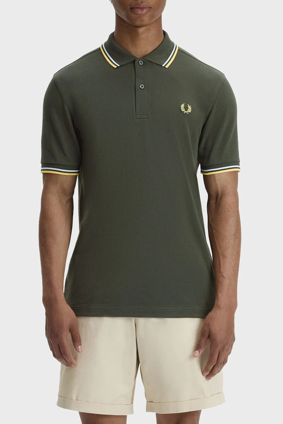 Fred Perry Logolu % 100 Pamuk Regular Fit Düğmeli Erkek Polo M3600 05B HAKİ - 1
