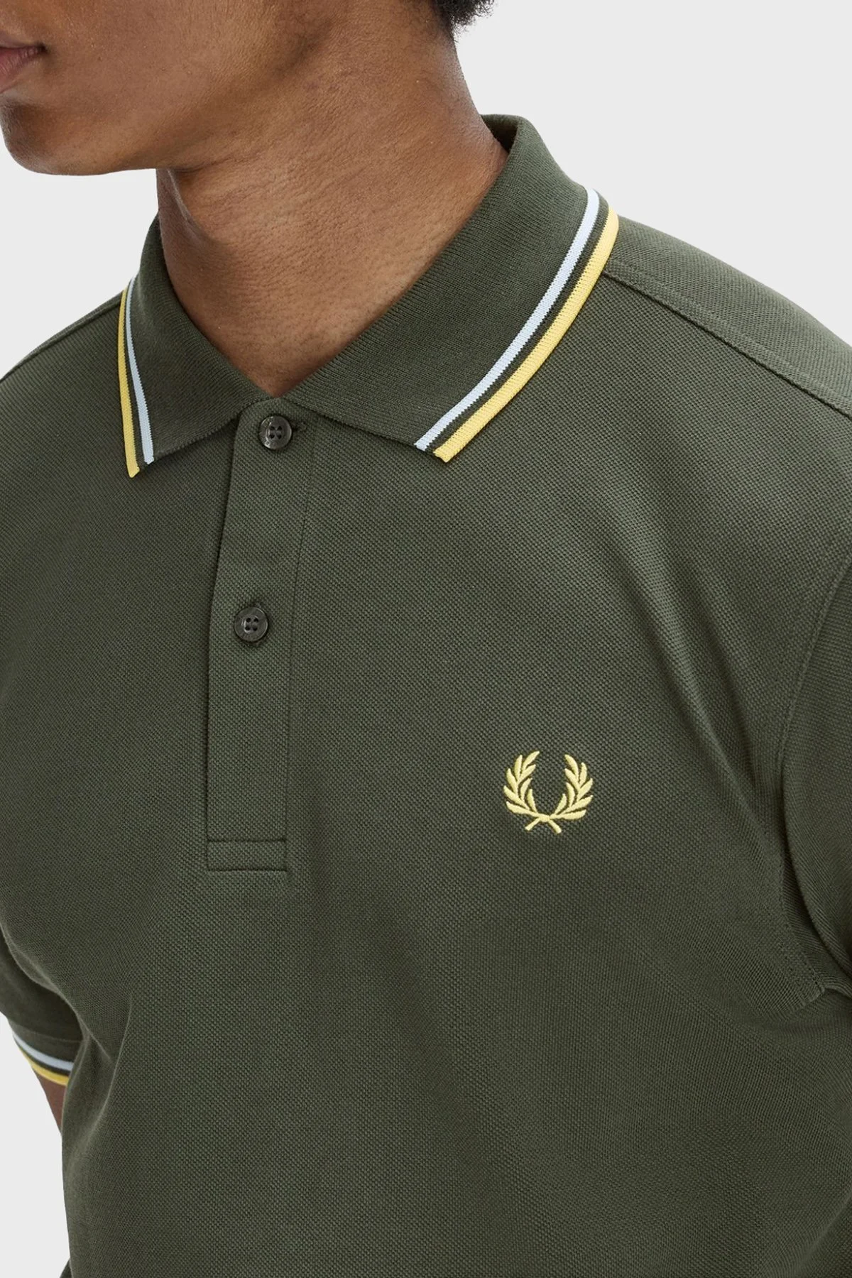 Fred Perry Logolu % 100 Pamuk Regular Fit Düğmeli Erkek Polo M3600 05B HAKİ - 4
