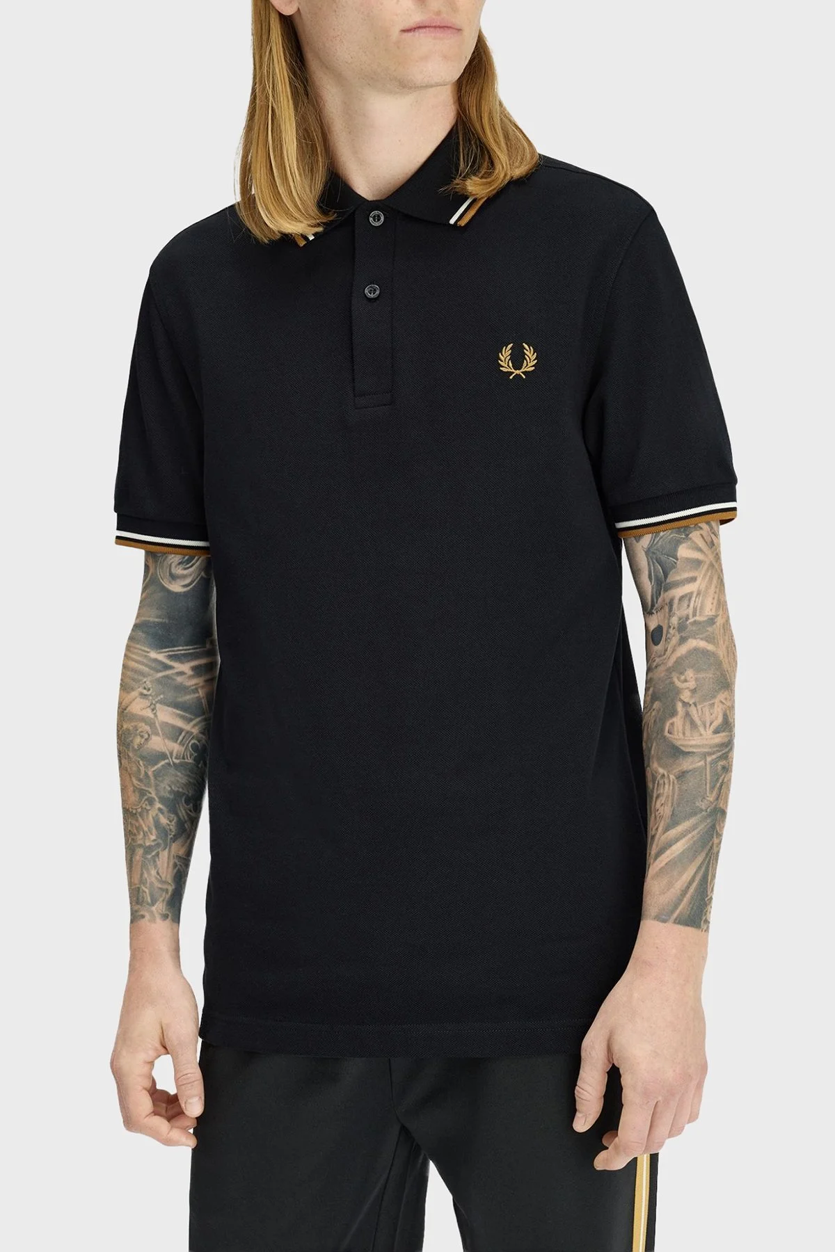 Fred Perry Logolu % 100 Pamuk Regular Fit Düğmeli Erkek Polo M3600P P69 SİYAH - 4