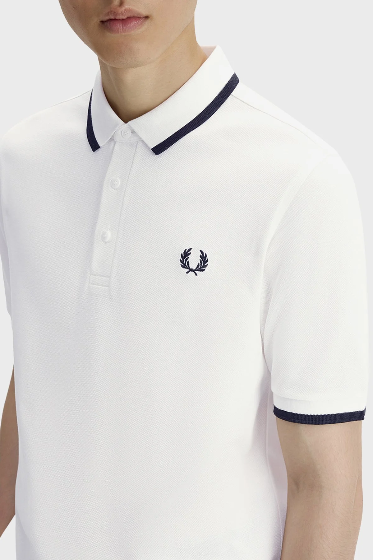 Fred Perry Logolu % 100 Pamuk Regular Fit Düğmeli Polo Erkek T Shirt M2326 129 BEYAZ - 2