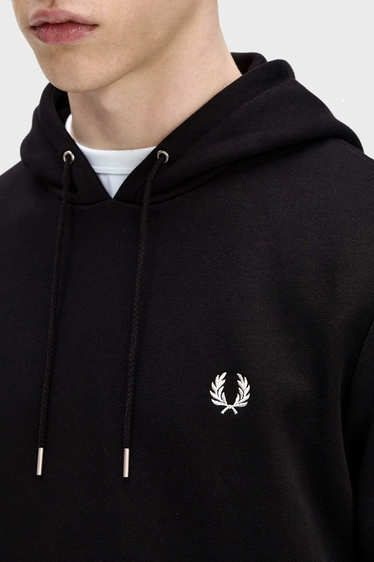 Fred Perry Logolu % 100 Pamuk Regular Fit Kapüşonlu Erkek Sweat M2643 102 SİYAH - 4