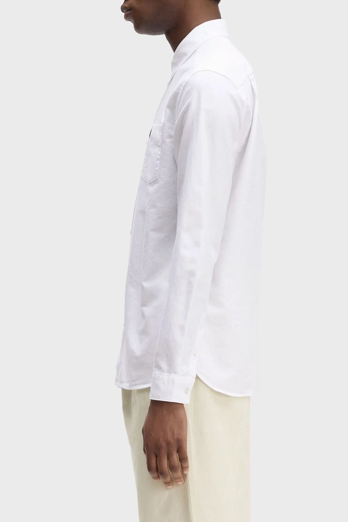 Fred Perry Logolu % 100 Pamuk Regular Fit Tek Cepli Düğmeli Yaka Erkek Gömlek M5516 100 BEYAZ - 3