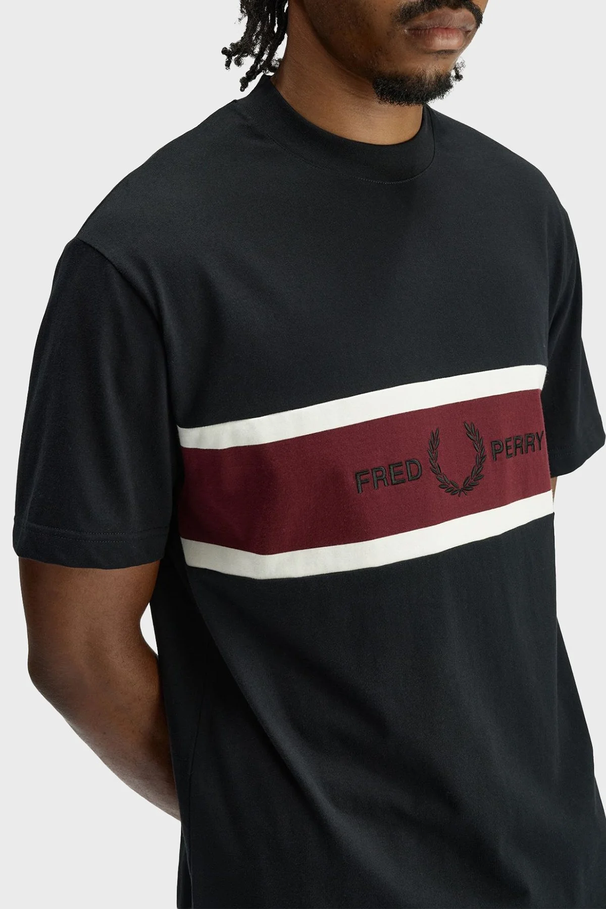 Fred Perry Logolu % 100 Pamuk Relaxed Fit Bisiklet Yaka Erkek T Shirt M2405 102 SİYAH - 3